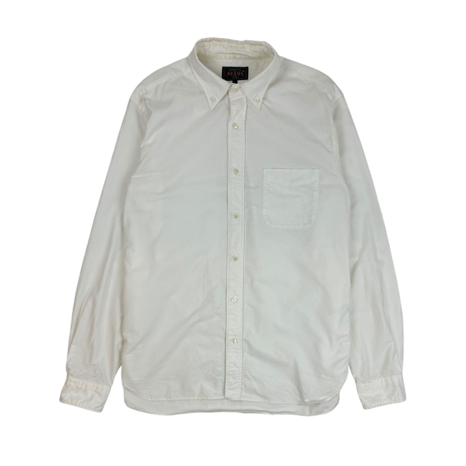 Beams Oxford Button-Down Shirt White