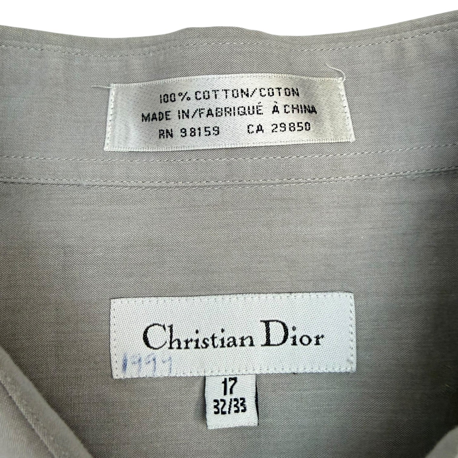 Vintage Christian Dior Button Up Shirt Grey