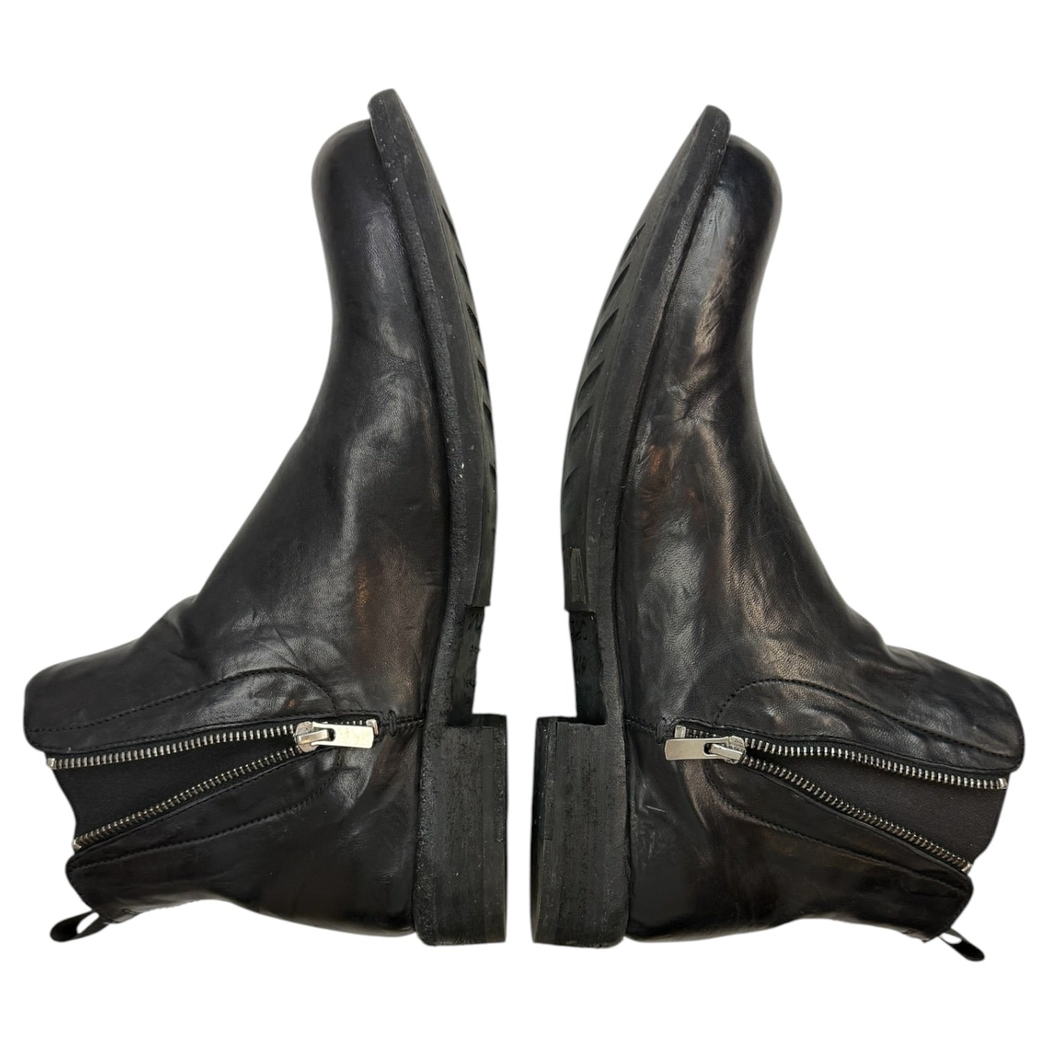Officine Creative Double Zip Leather Boots (Used)