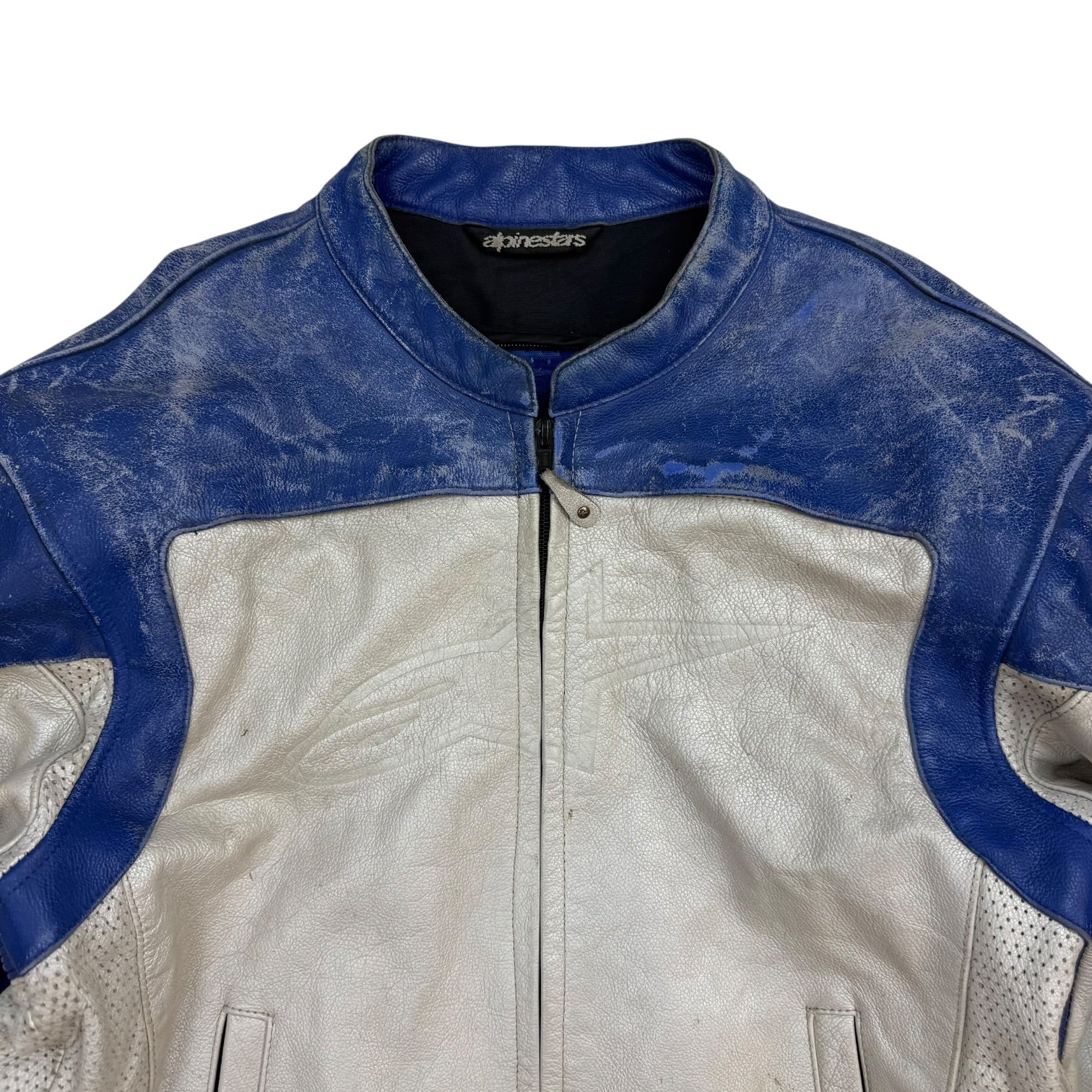 Vintage Alpinestars Leather Racing Jacket Blue/White