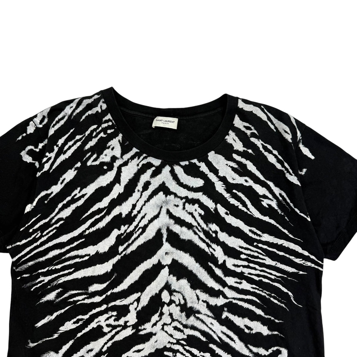 Saint Laurent Tiger Print Tee Black