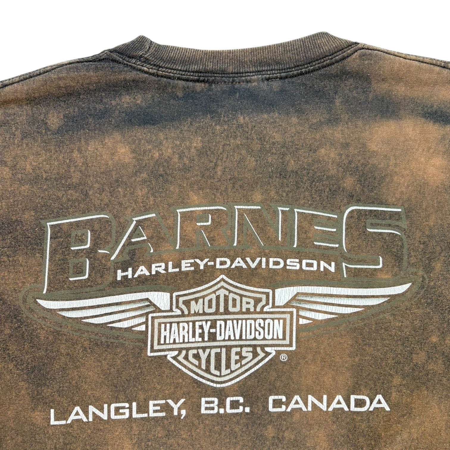 Vintage Harley Davidson of Langley, B.C, Canada Long Sleeve T-Shirt Acid Wash