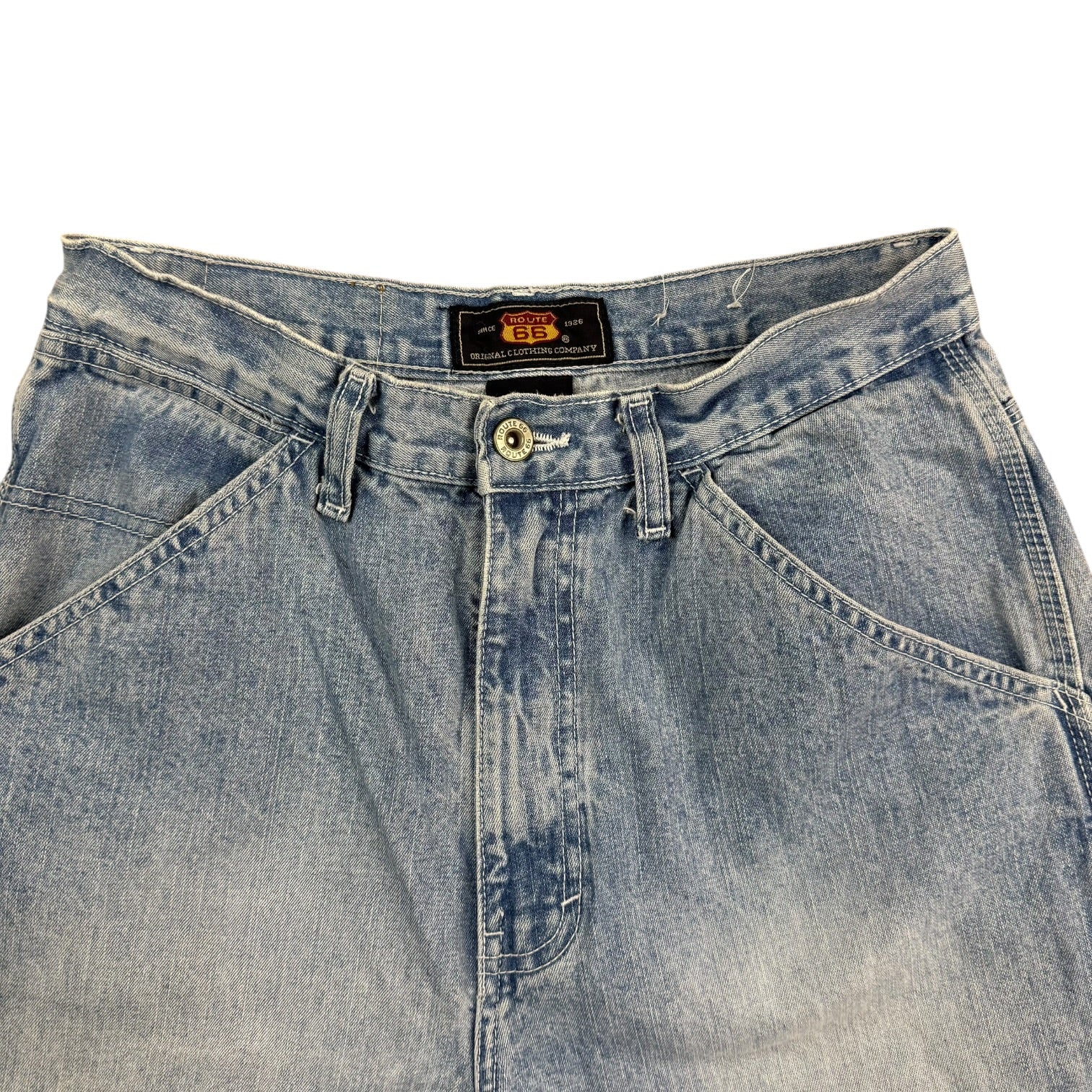 (W) Vintage Route 66 Denim Pants Light Wash