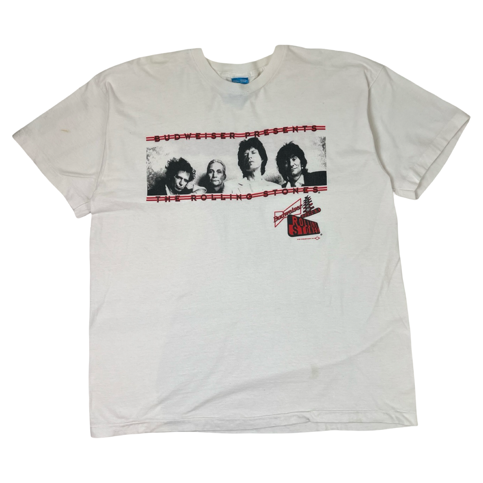 Vintage 1994 The Rolling Stones and Budweiser “King of Beers” T-Shirt White