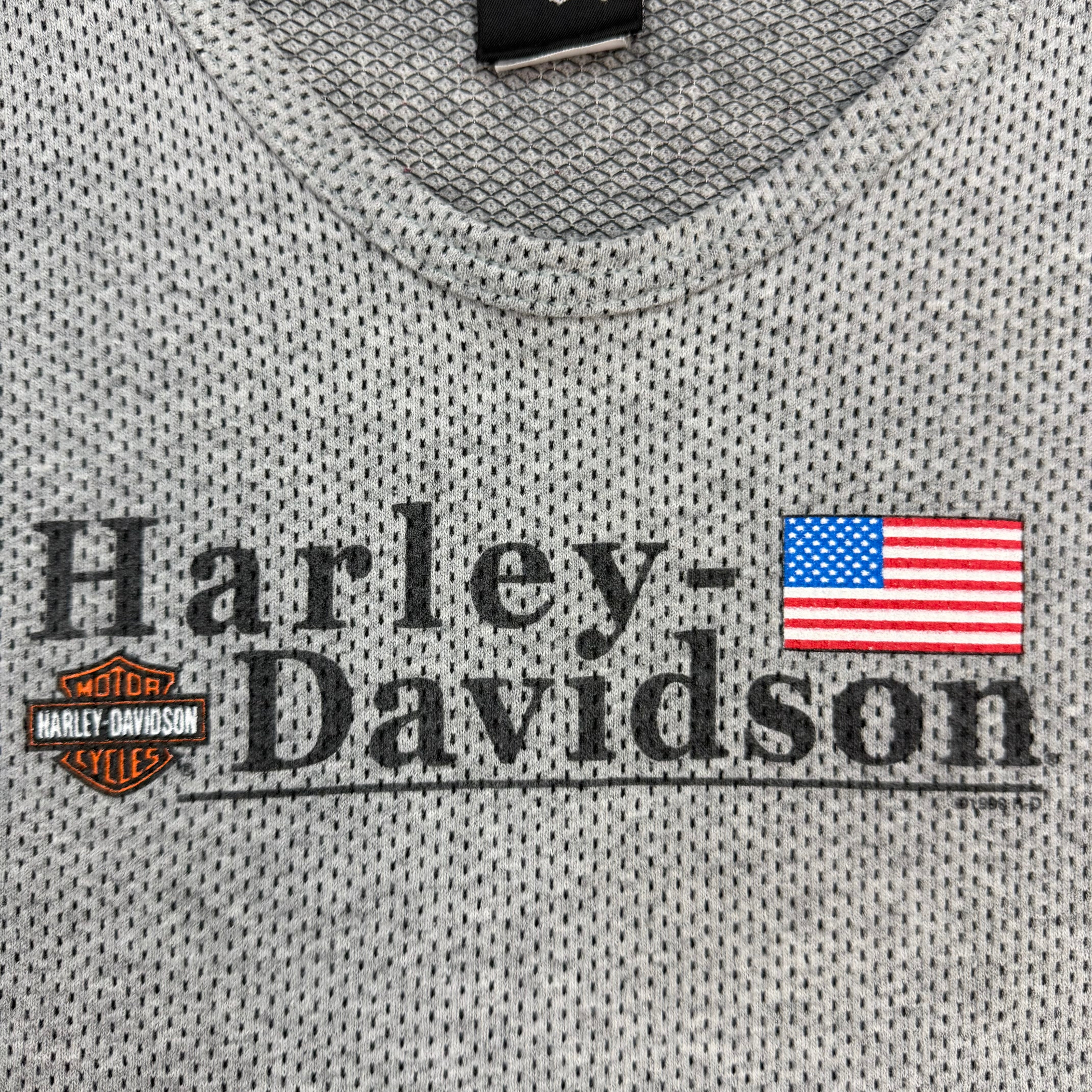 (W) 1998 Harley Davidson Waffle Knit Hawaii Baby Tee Grey