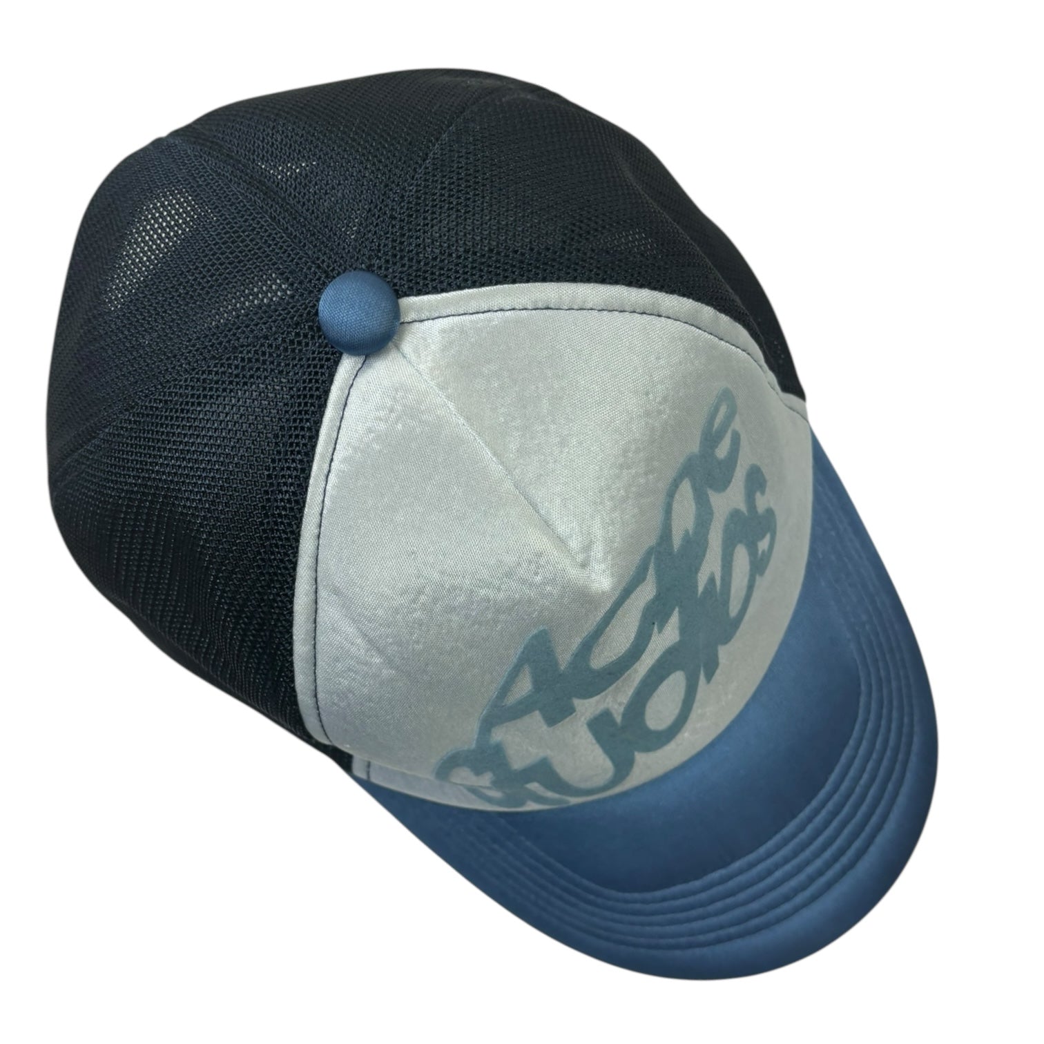 Acne Studios Monochrome Satin Logo SnapBack Hat Blue