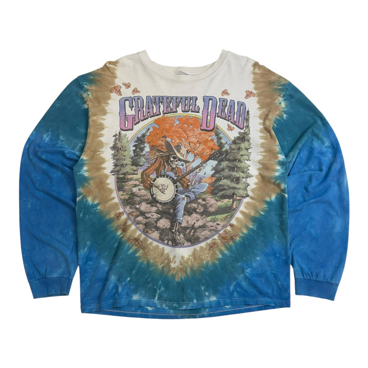 Liquid Blue Grateful Dead Banjo Tie-Dye Long Sleeve Shirt