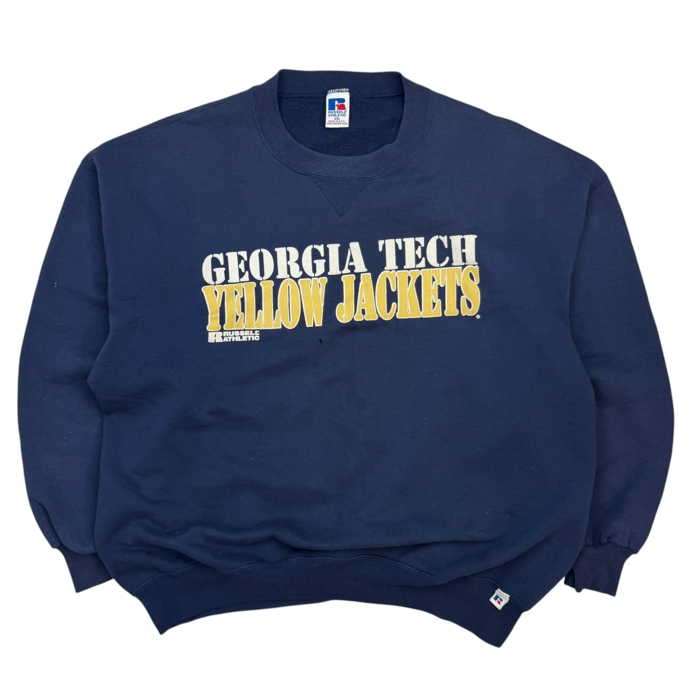 Vintage Russell Athletic Georgia Tech Yellow Jackets Crewneck Navy
