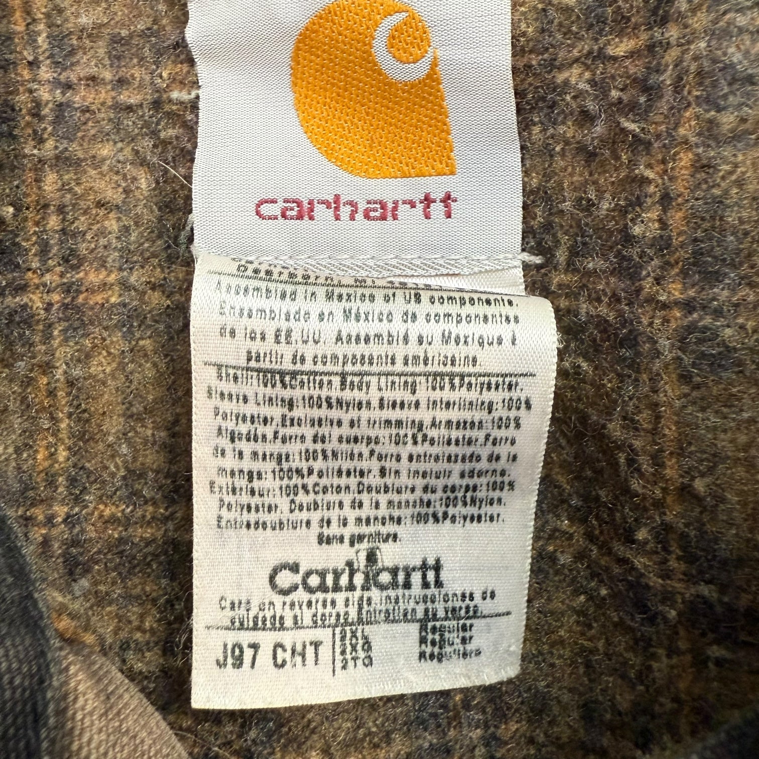 Vintage Carhartt Blanket Lined Detroit Jacket Faded Brown