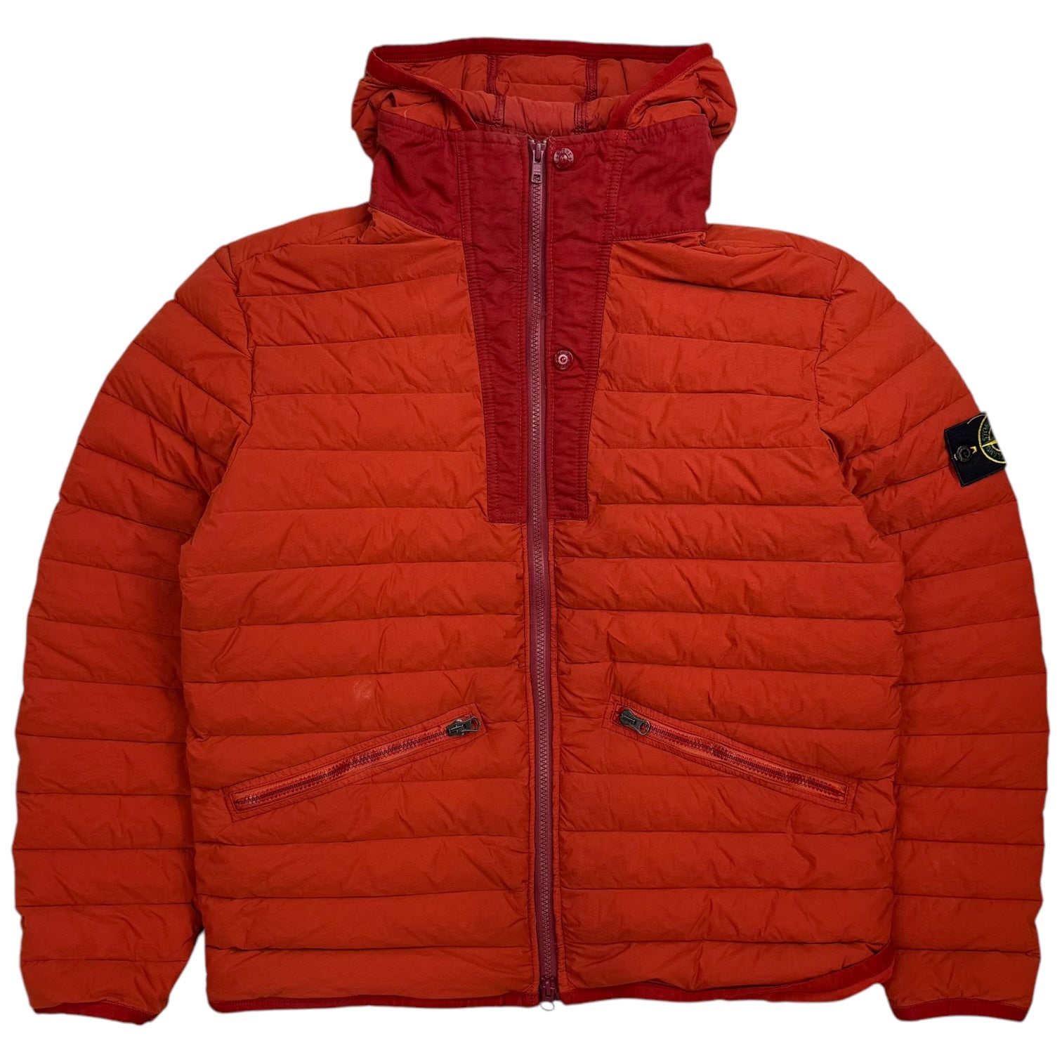 Stone Island Loom Woven Down Chambers Jacket Red