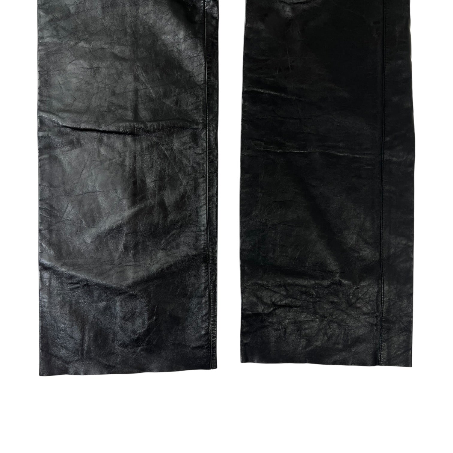 (W) Kenneth Cole Leather Trousers Black