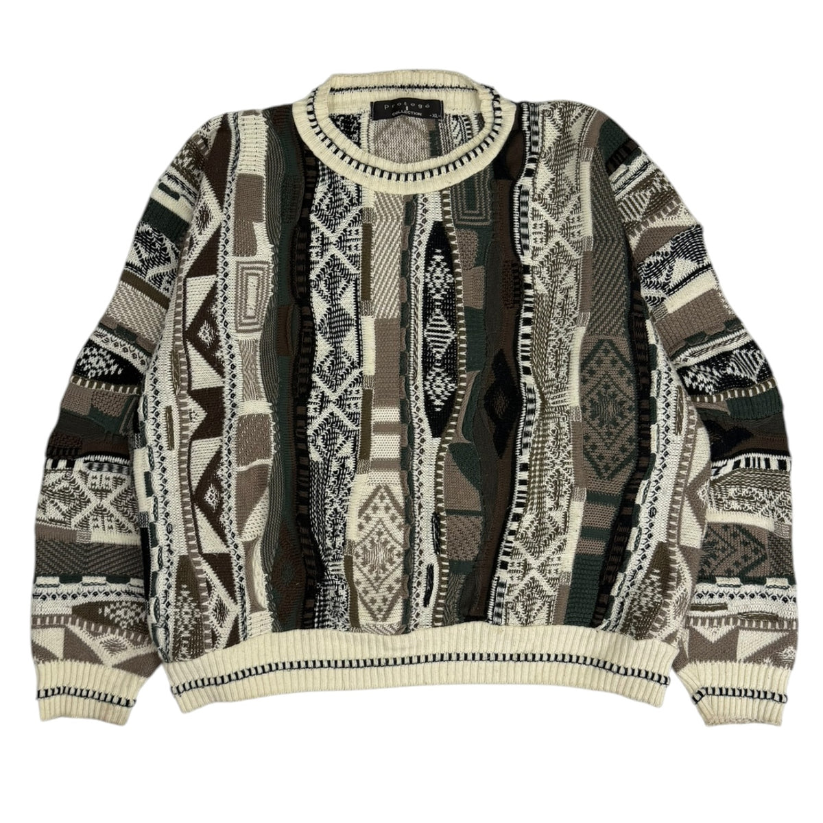 Vintage Protege Collection 3D Knit Sweater Cream