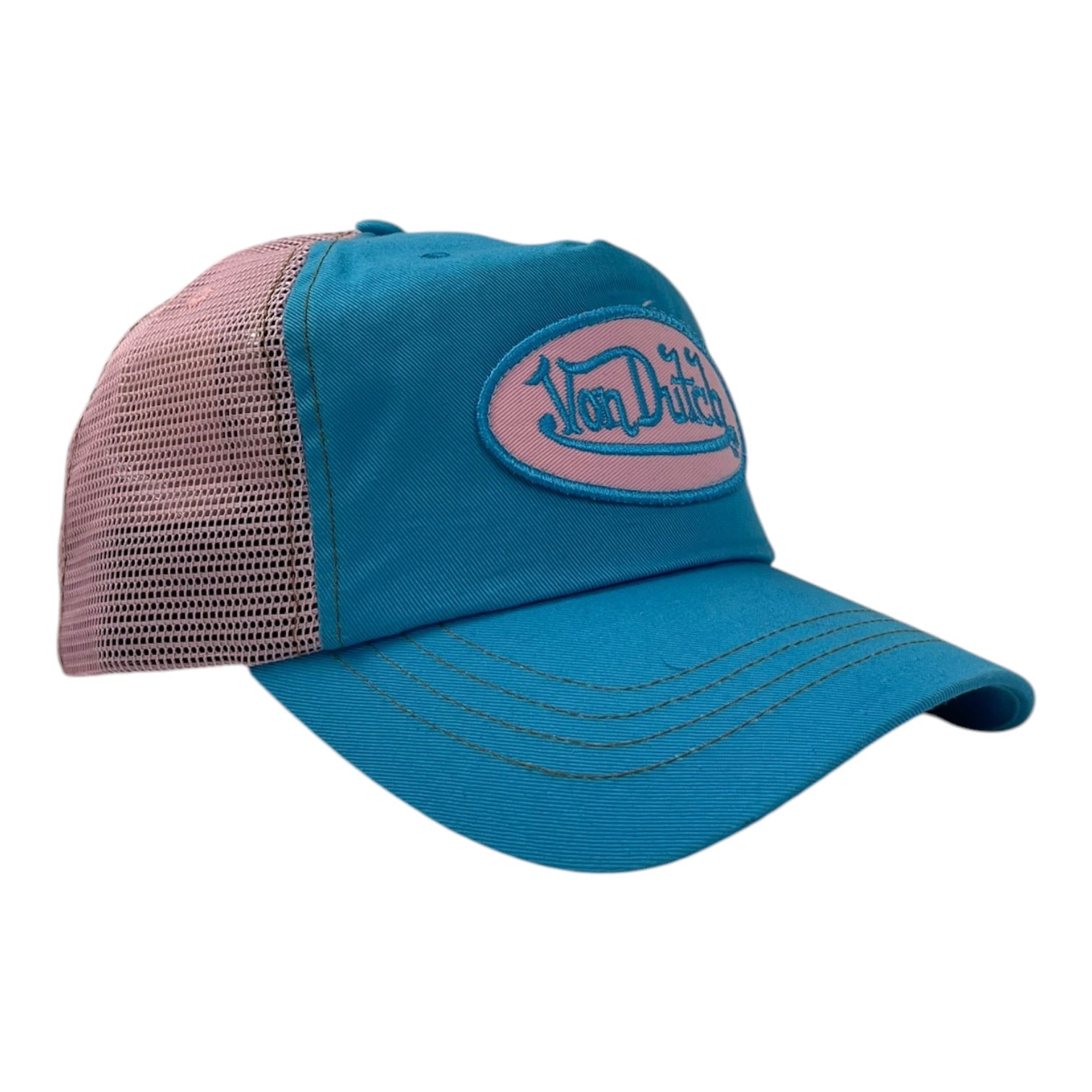 Vintage Y2K Von Dutch Snap Back Hat Blue/Pink