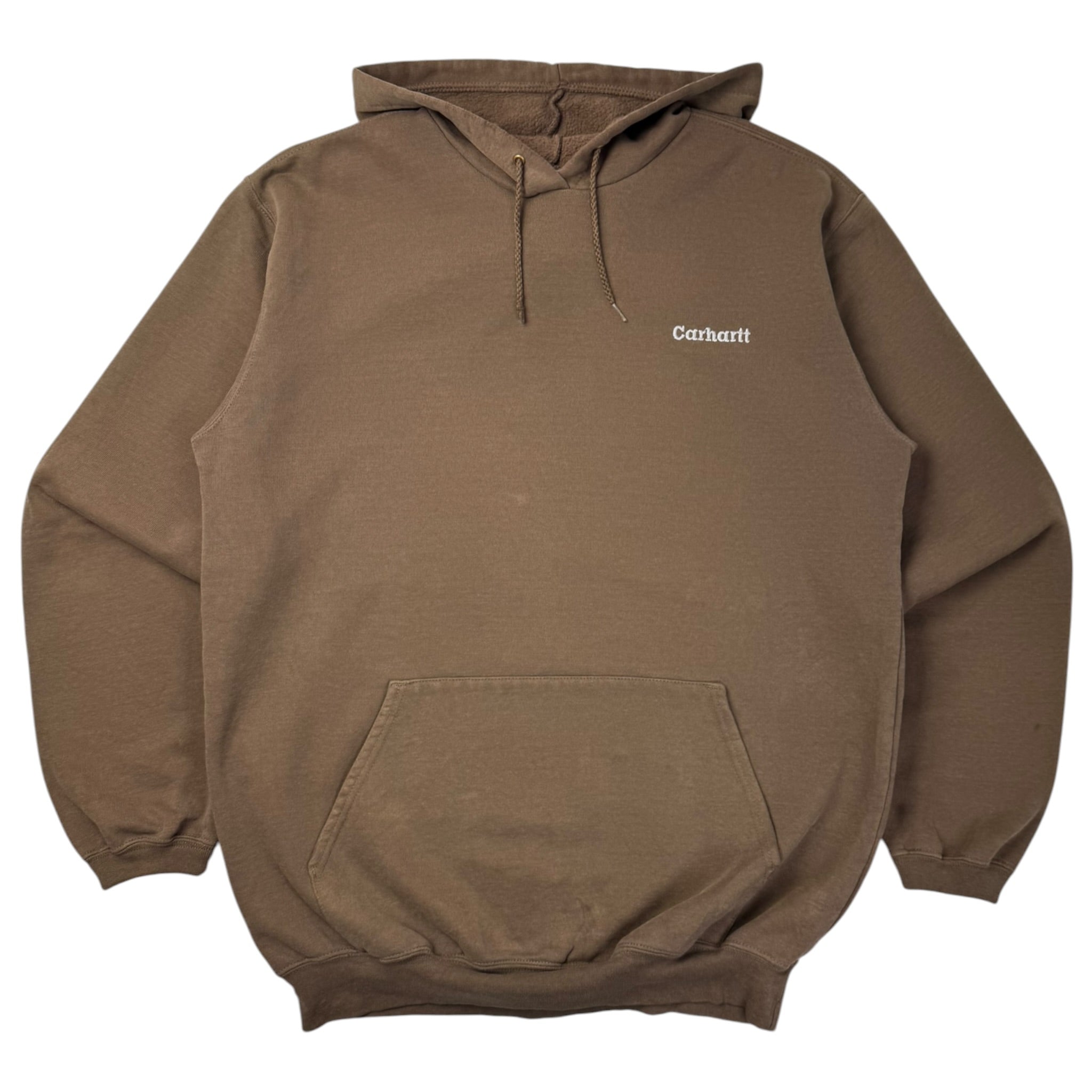 Vintage Carhartt Embroidered Spellout Hoodie Light Brown