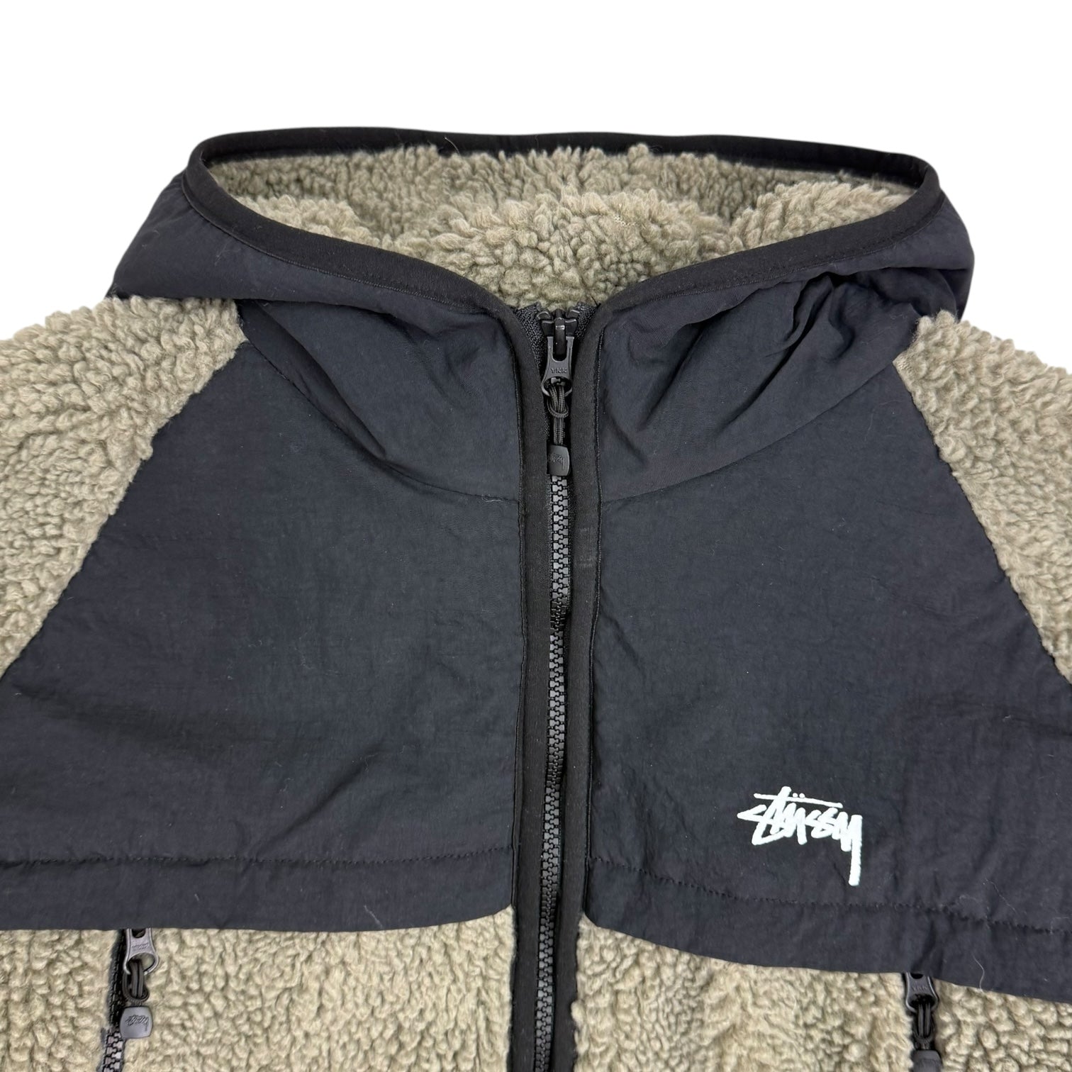 Stussy Sherpa Paneled Hooded Jacket Olive/Black