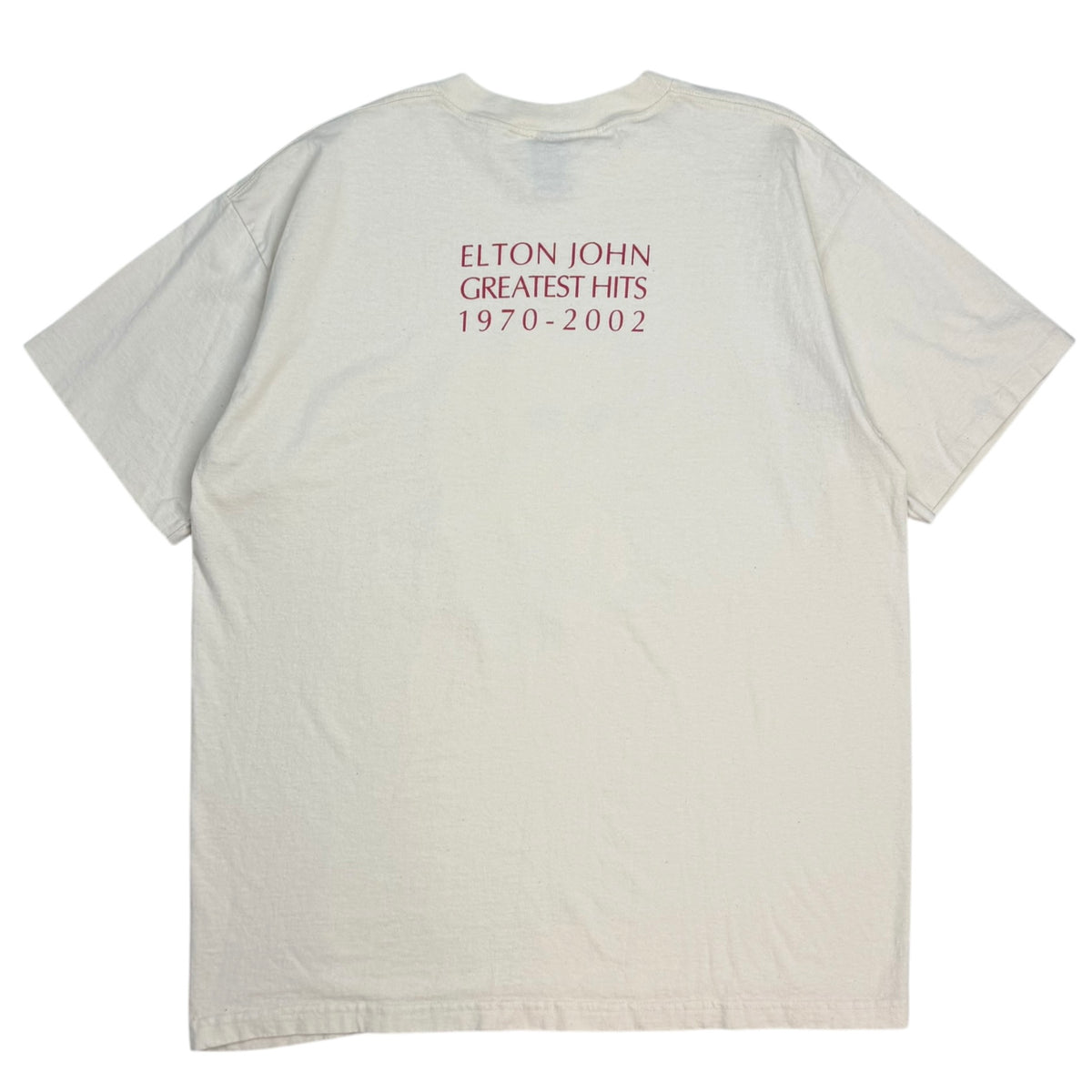 2002 Elton John Greatest Hits Portrait Tee Cream