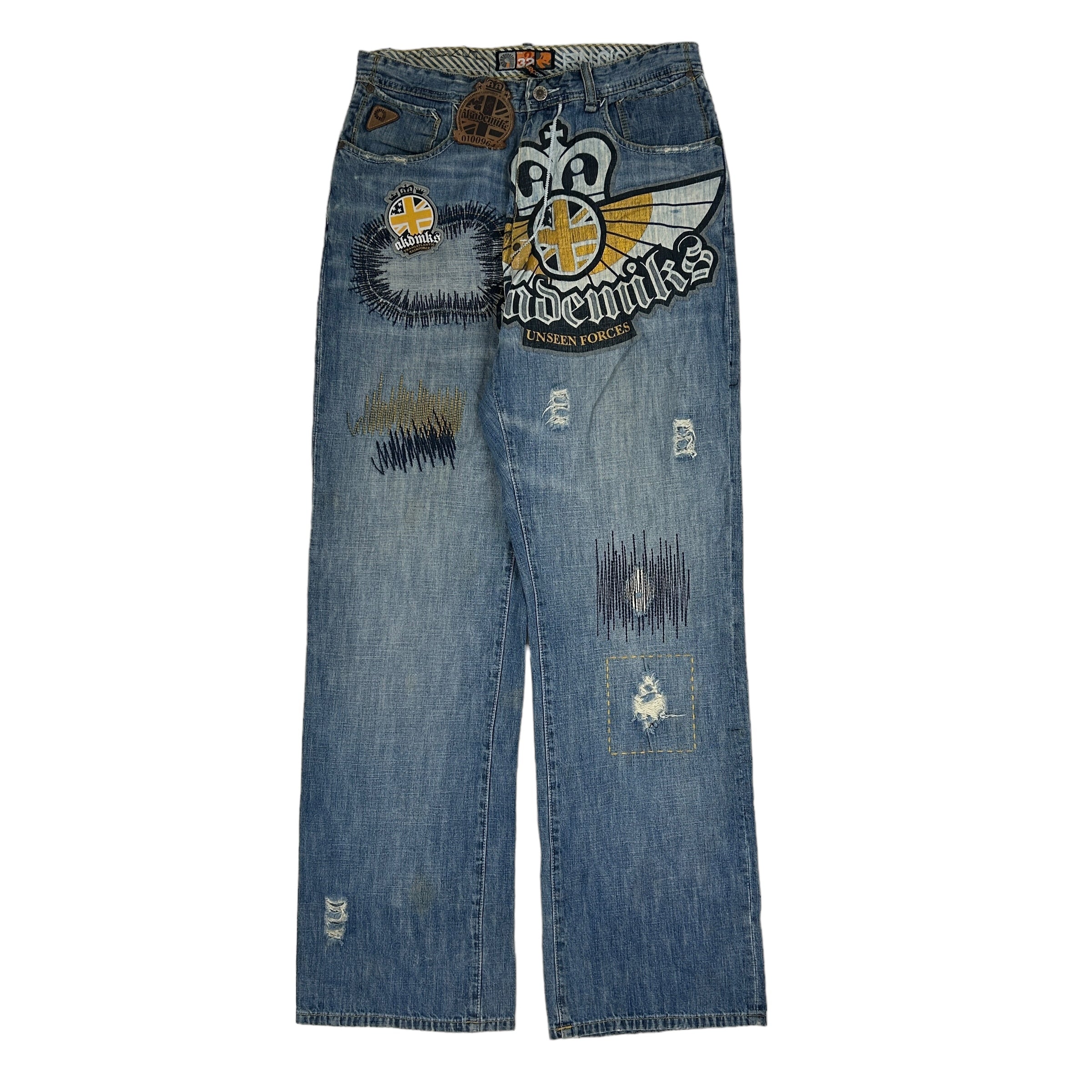 Y2K Akademiks Denim Jeans Washed Blue