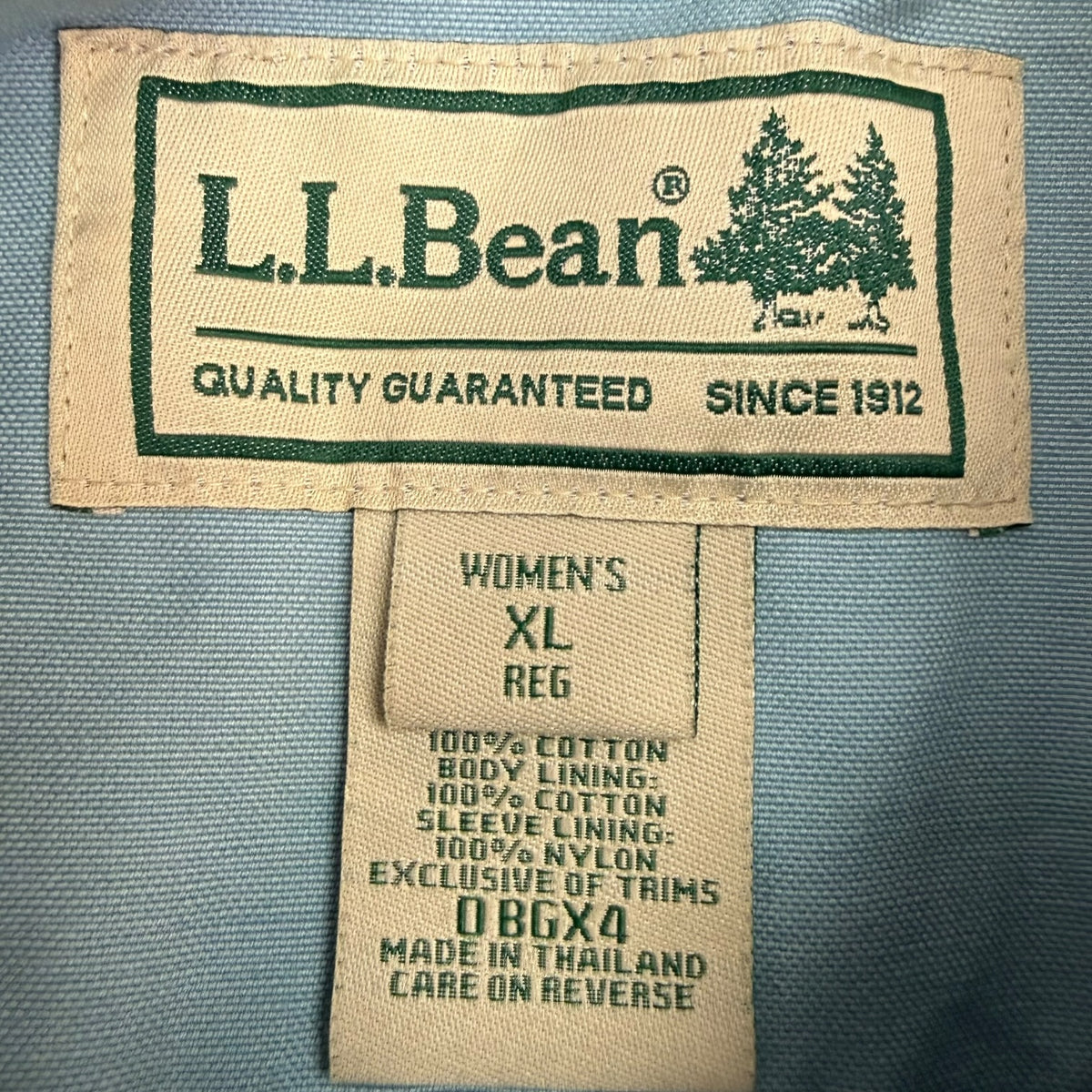 (W) Vintage L.L. Bean Canvas Chore Coat Light Blue