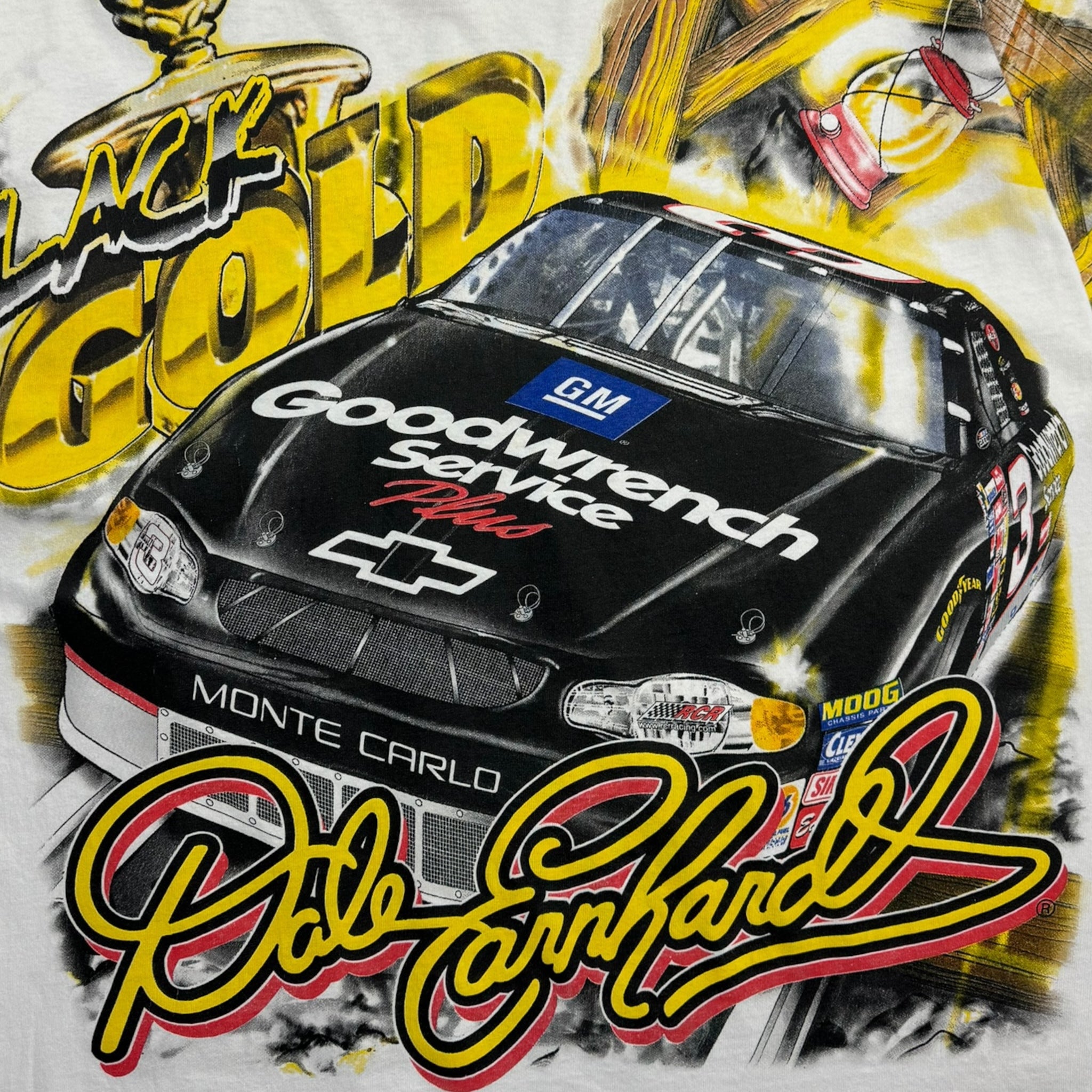 Vintage Dale Earnhardt “Black/Gold” All Over Print Racing T-Shirt