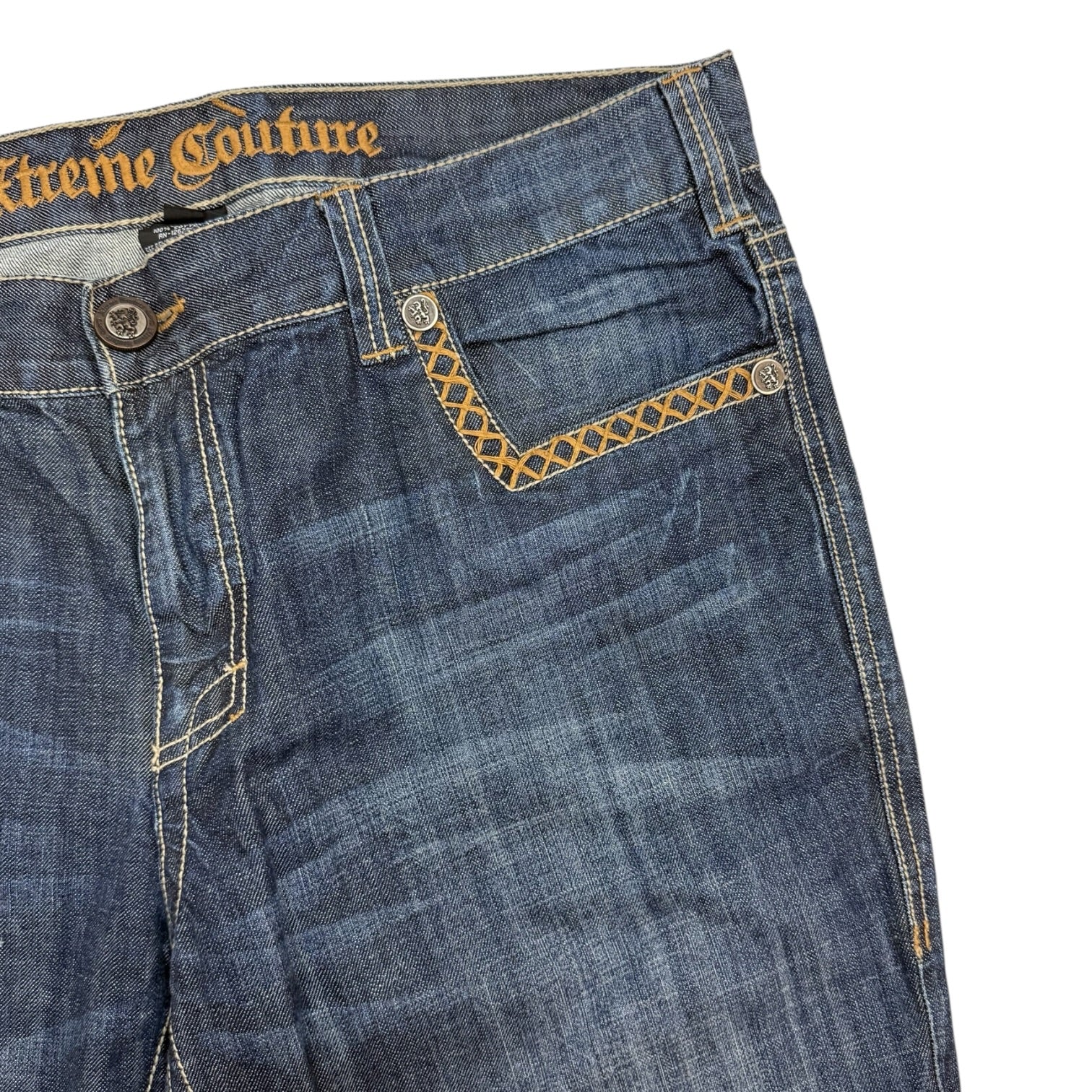 Vintage Y2K Xtreme Couture Denim Jeans Washed Navy
