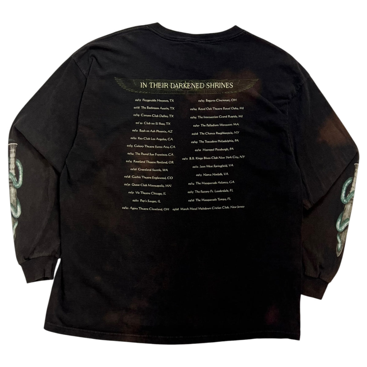 Vintage 2002 Nile “In Their Darkened Shrines” Long Sleeve T-Shirt Black
