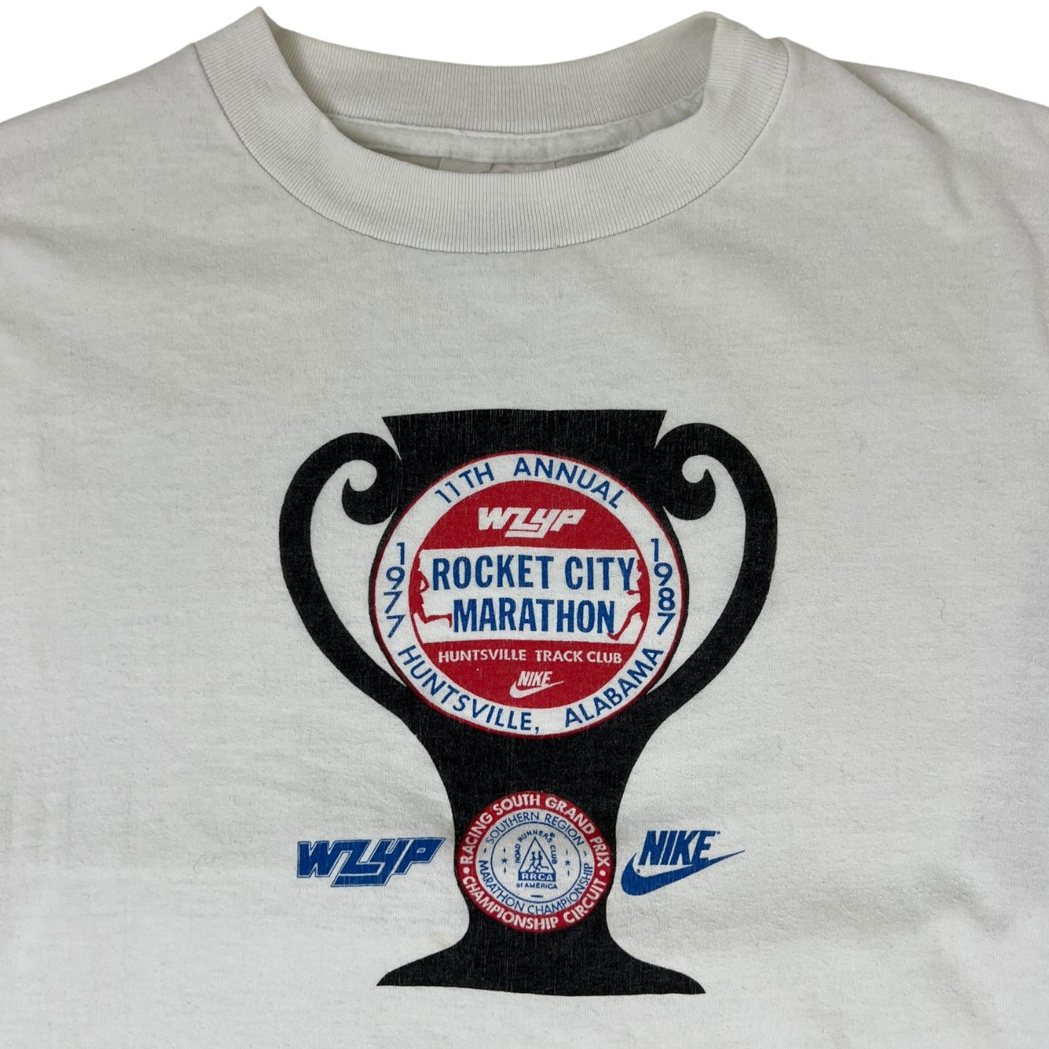 Vintage Nike “1987 Rocket City Marathon” Long Sleeve T-Shirt White