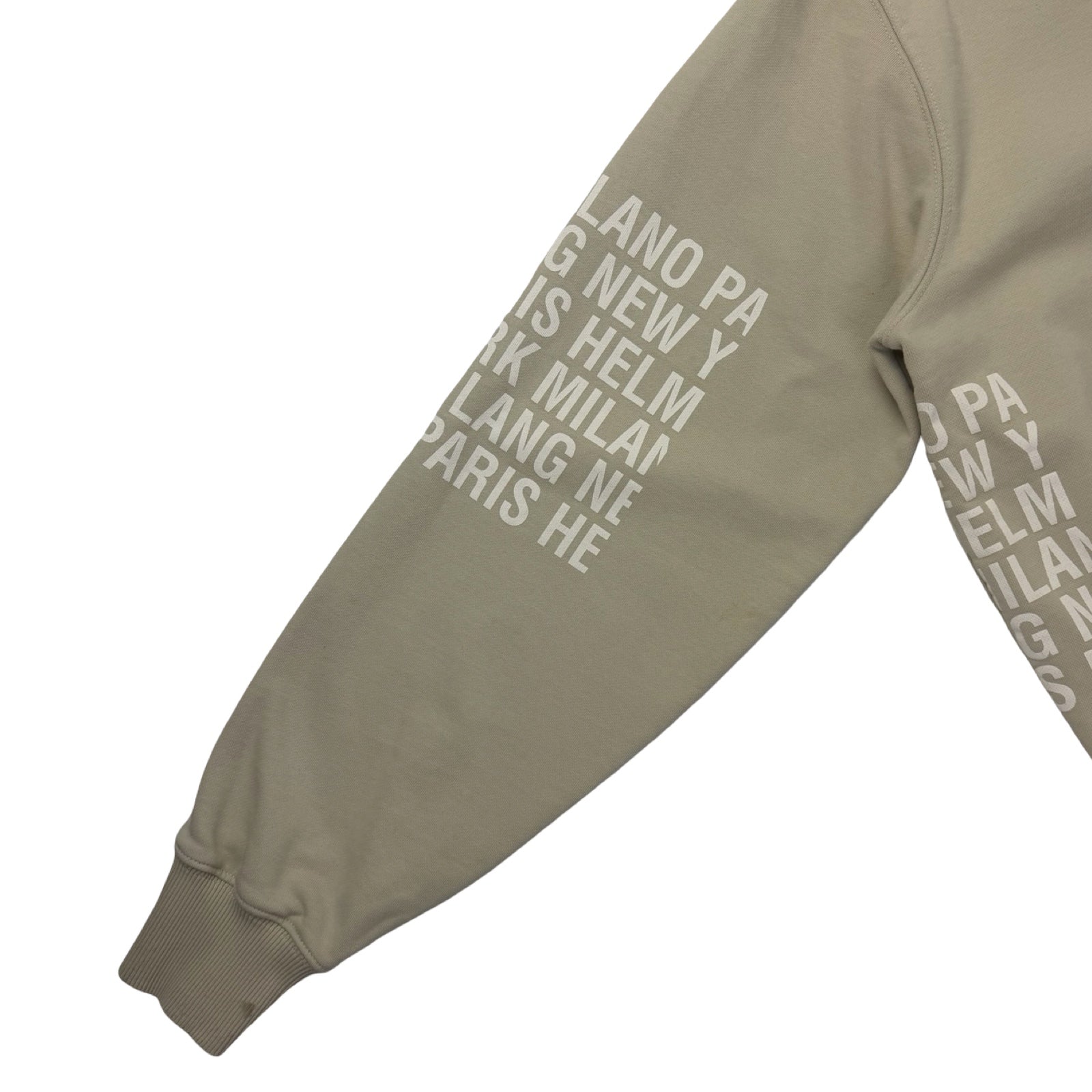 Helmet Lang Taupe Box Logo Crewneck