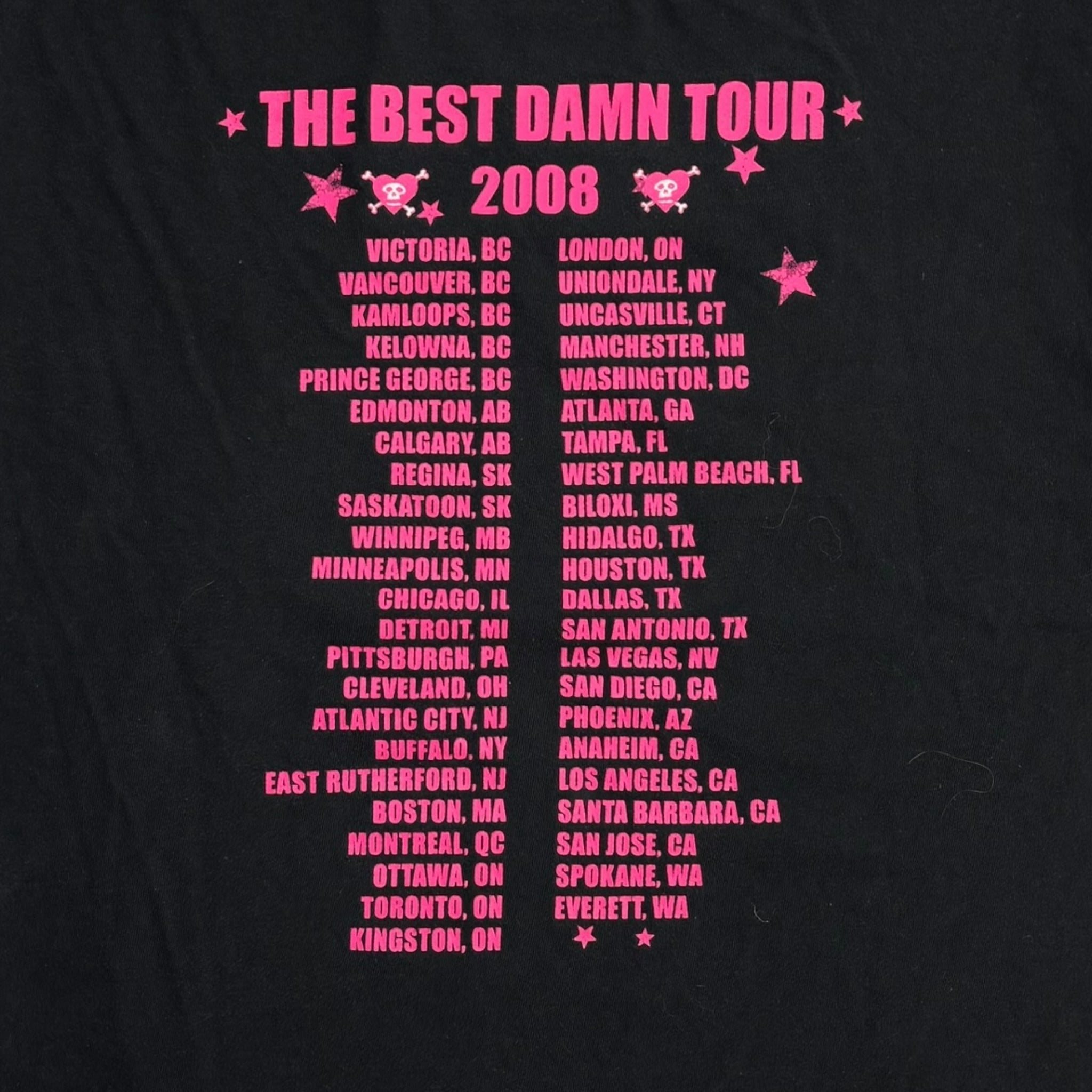 2008 Avril Lavigne "Best Damn Tour" T-Shirt