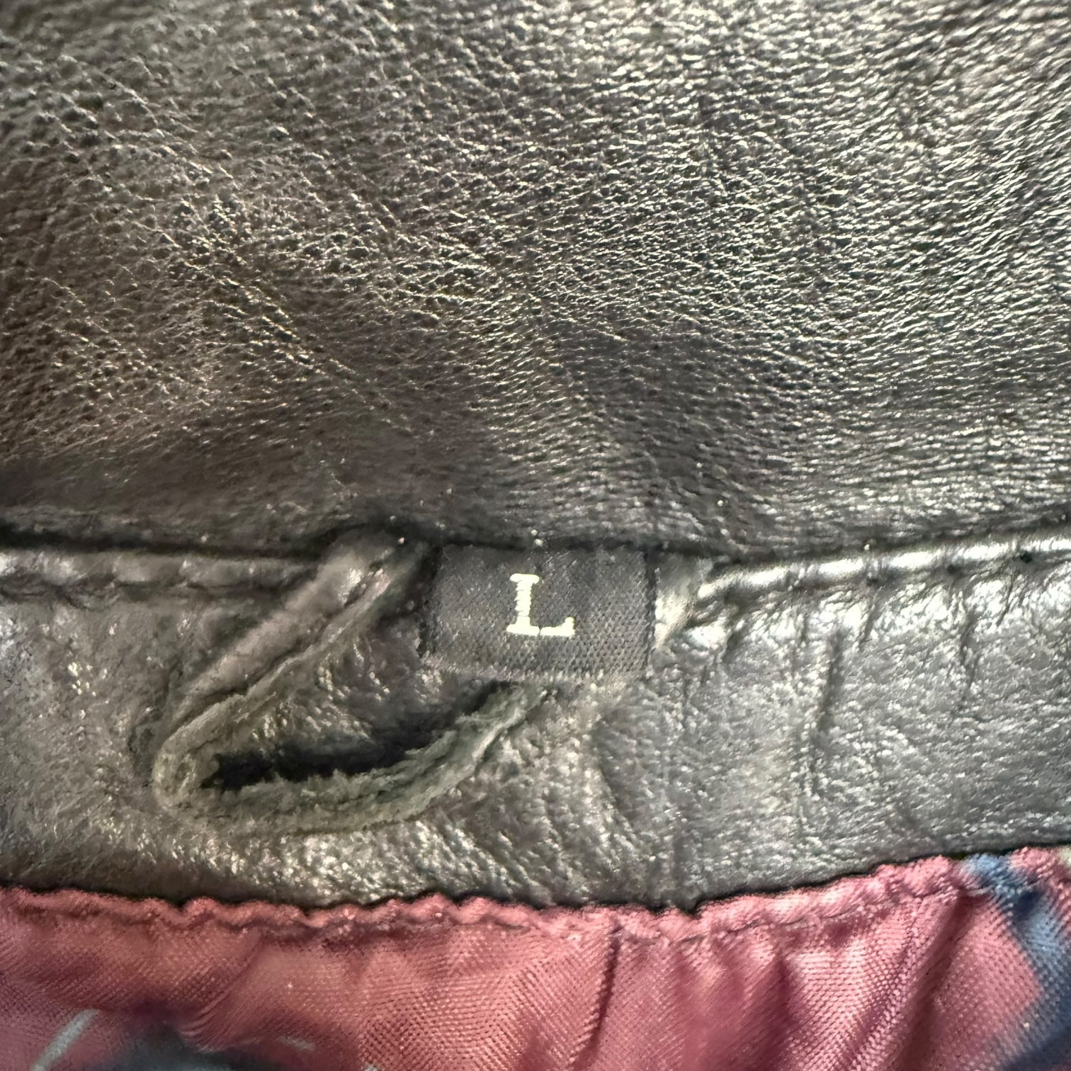 Vintage Cricketeer Leather Bomber Jacket Black/Maroon