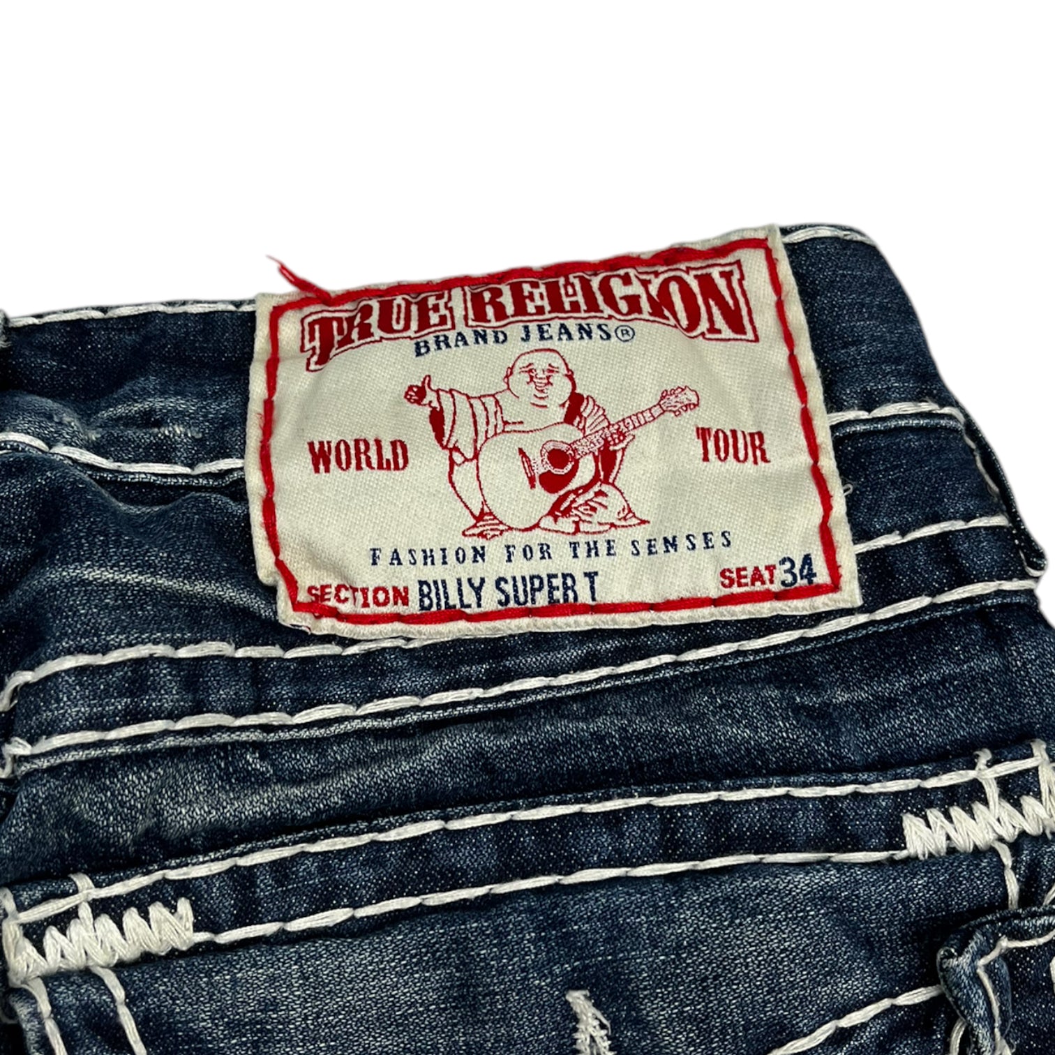 Vintage Y2K True Religion Navy White Line Jeans