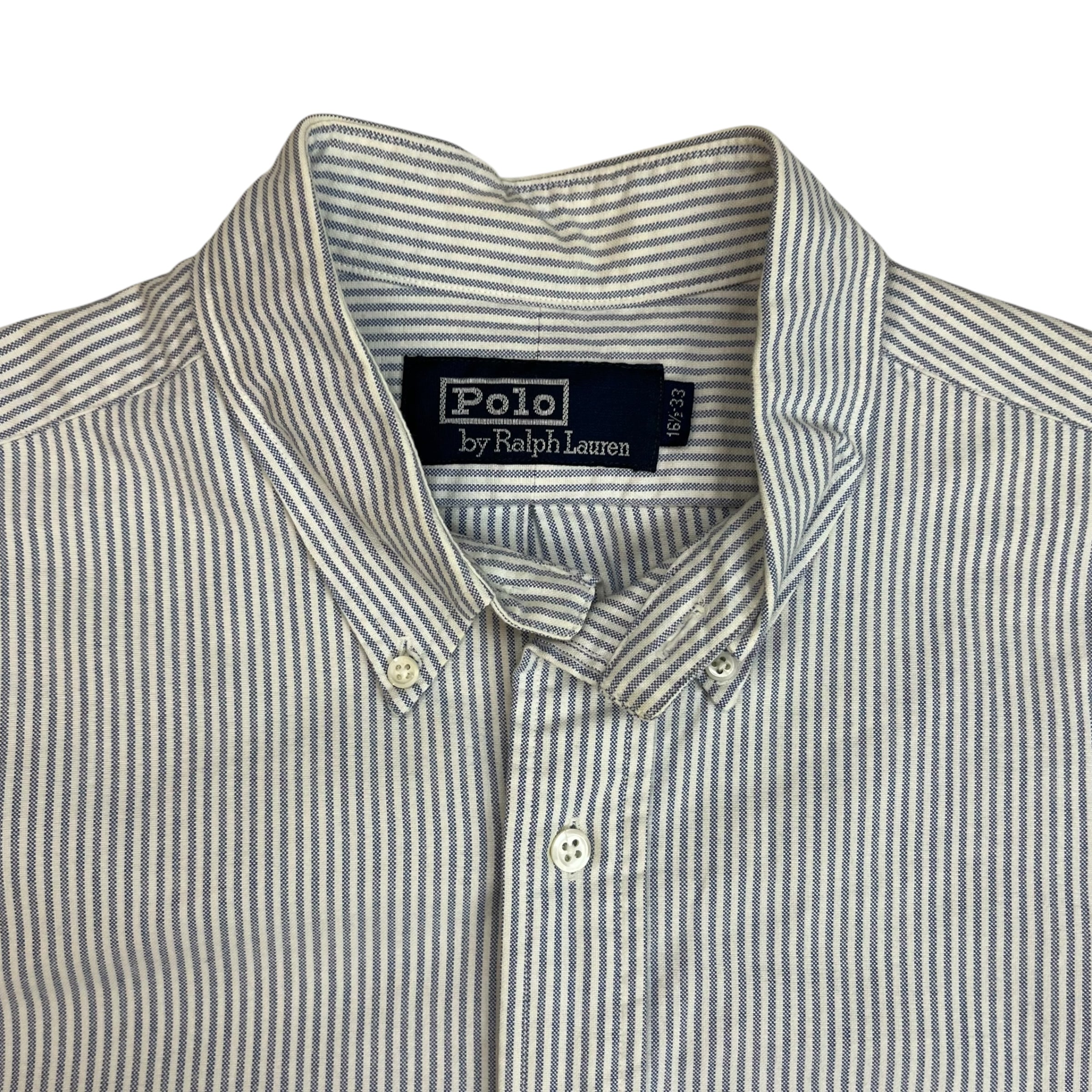 Vintage Polo Oxford Shirt Striped Blue/White