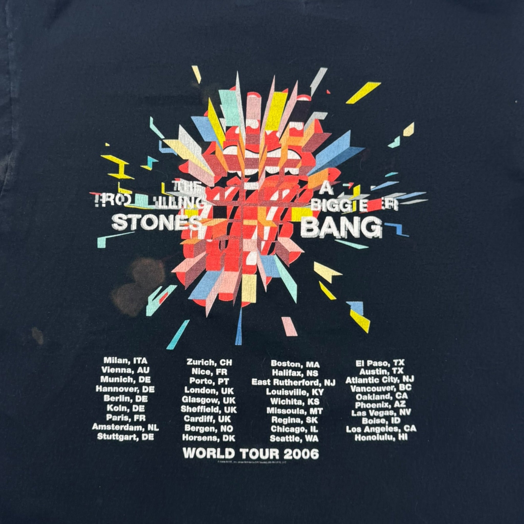 2006 The Rolling Stones ‘A Bigger Bang’ Tour T-Shirt Black