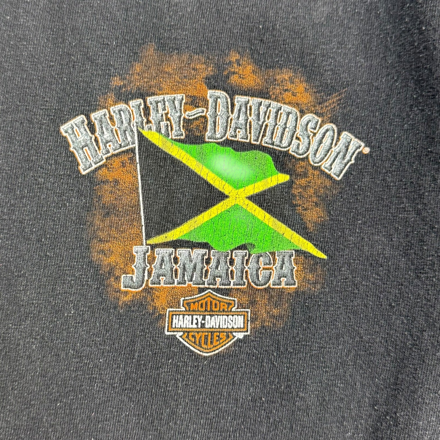Vintage Harley Davidson Of Jamaica Tee Black