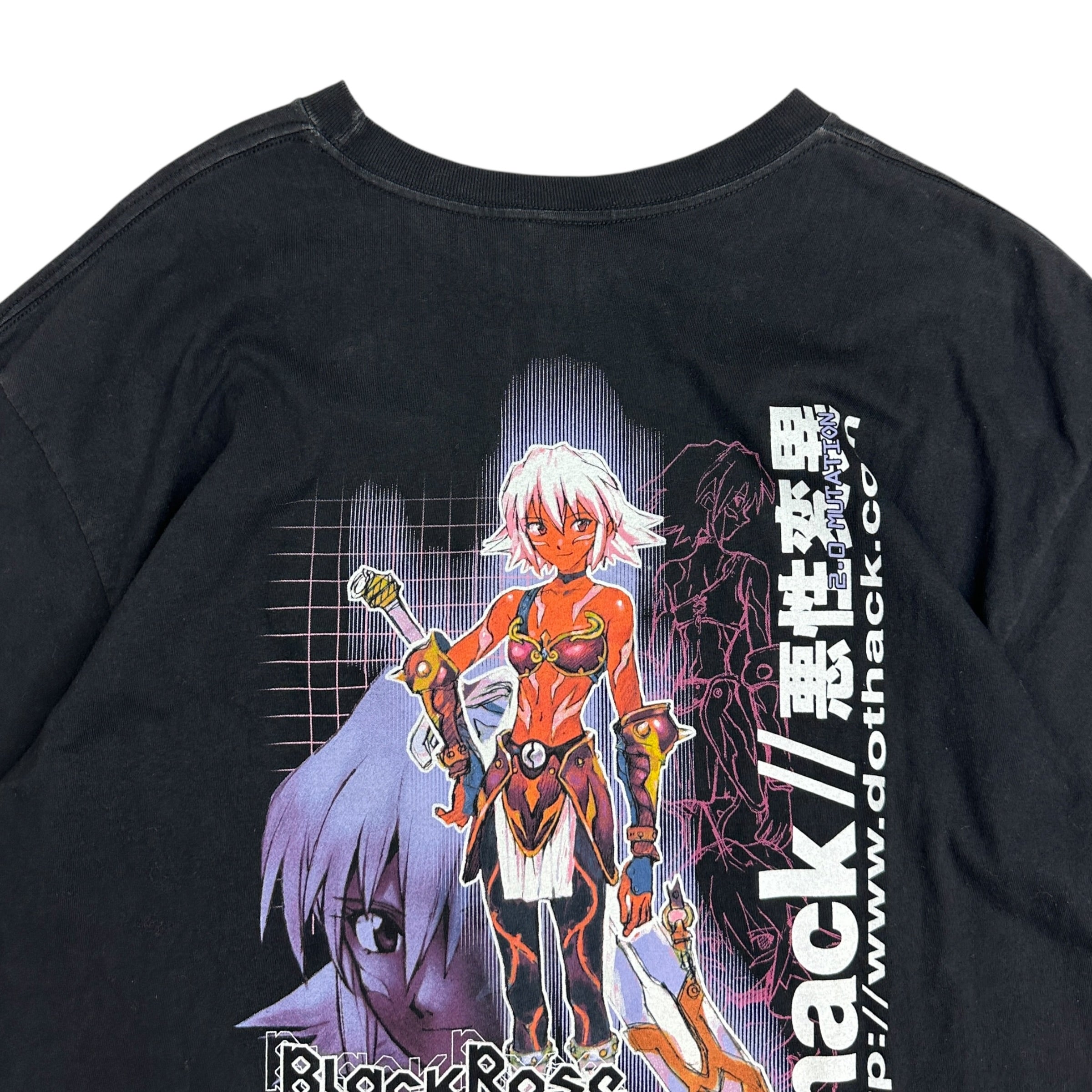 2001 Dot Hack Black Rose Anime Tee Black