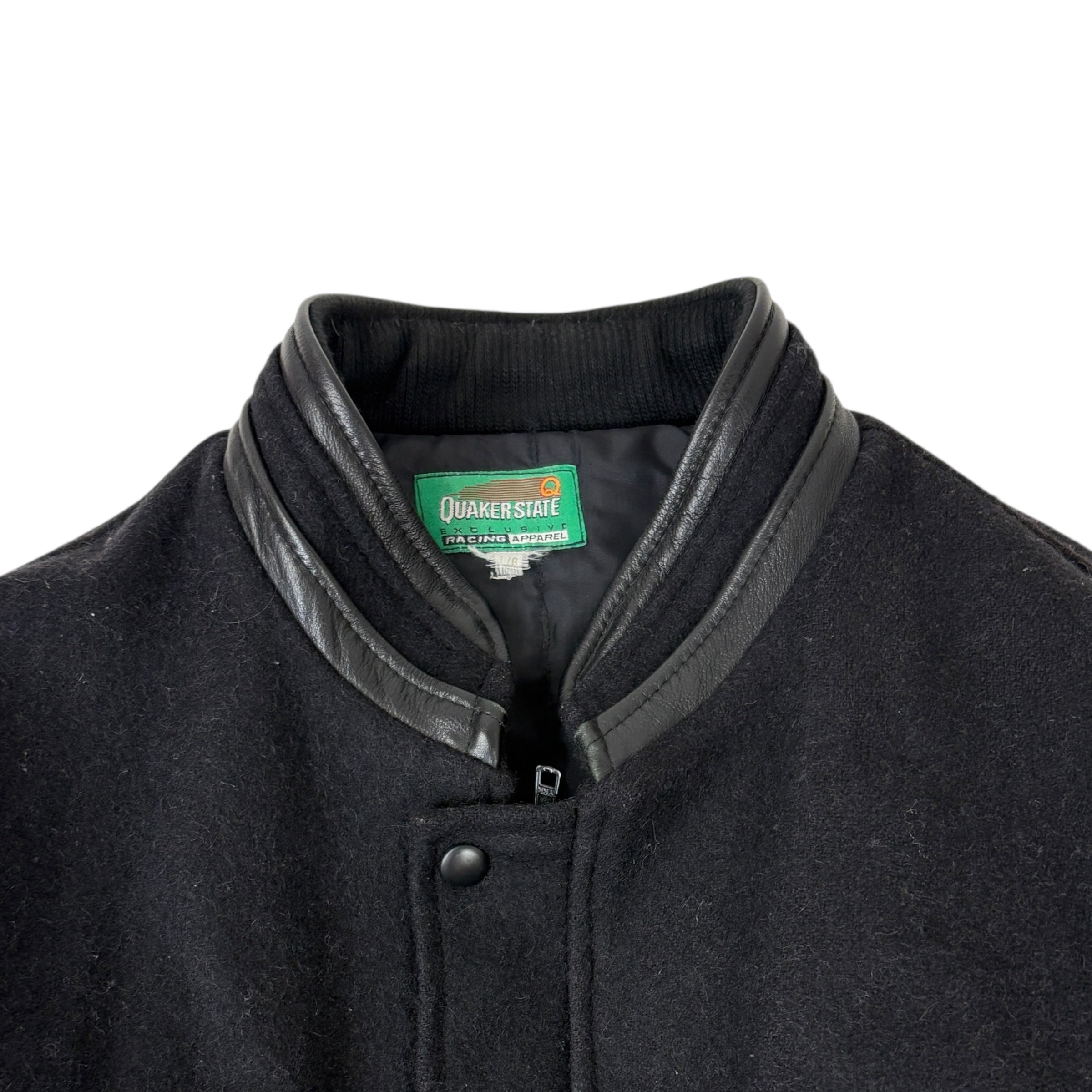 Vintage Quaker State Racing Varsity Jacket Black