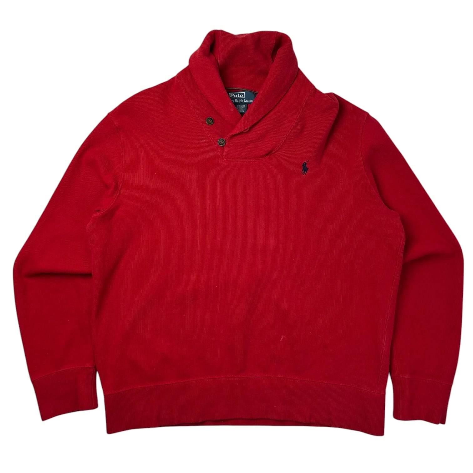 Vintage Polo Ralph Lauren Shawl Collar Sweater Red