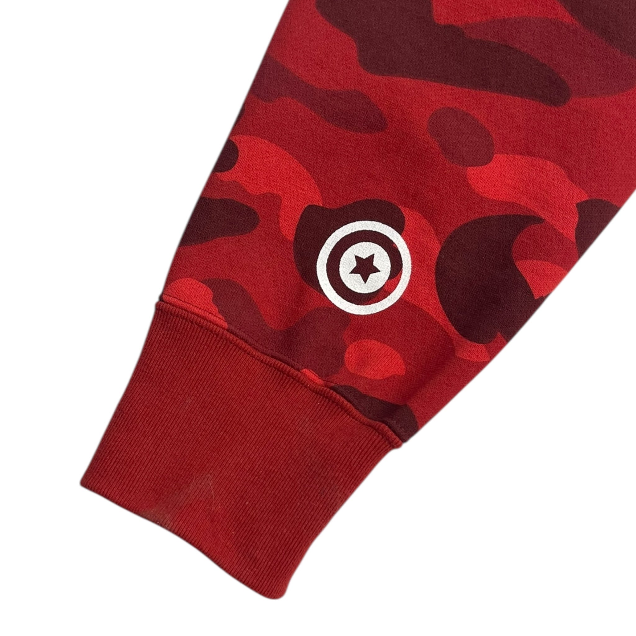 Bape Color Camo Shark Full Zip Hoodie Red