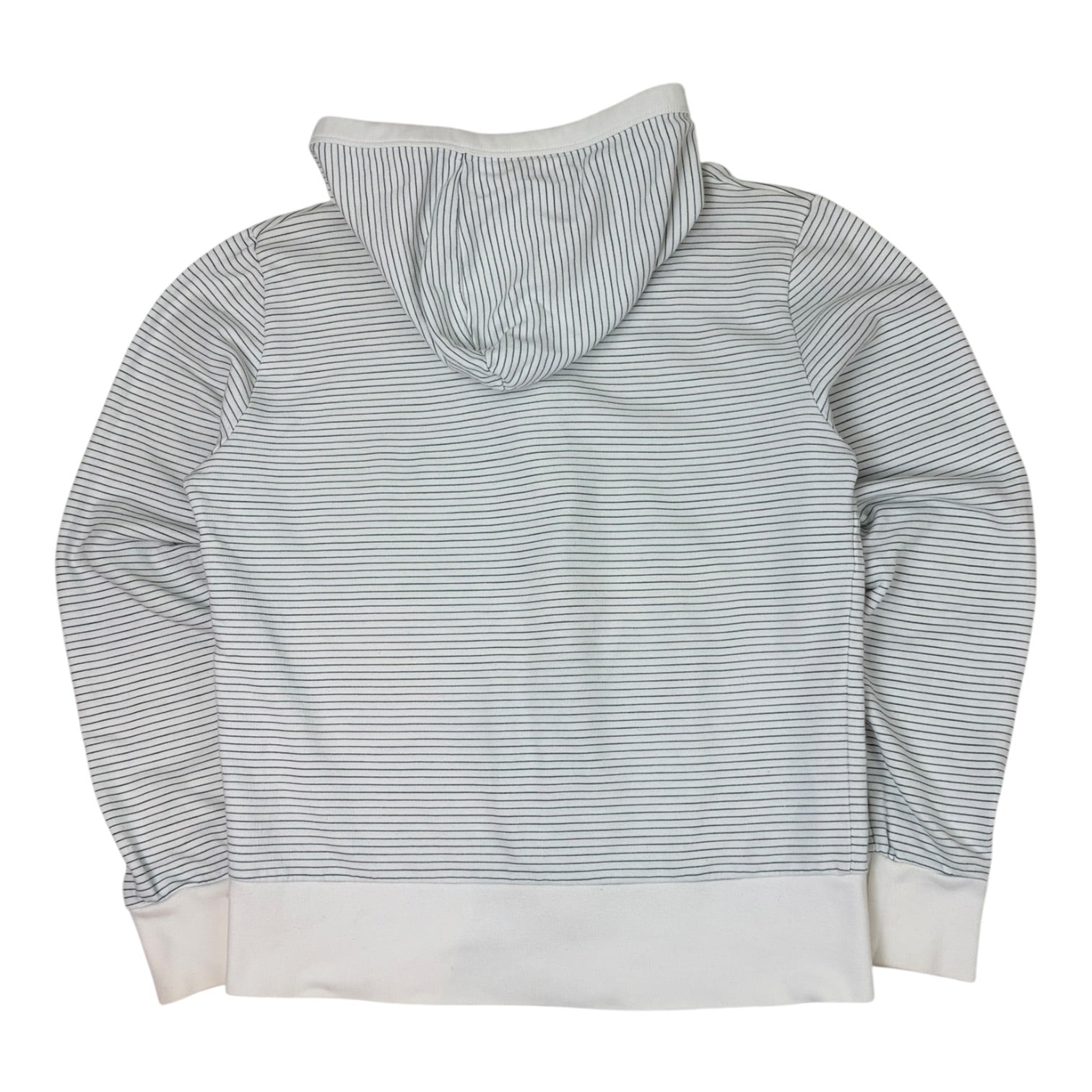 (W) Vintage French Connection FCUK Striped Zip Up Sweatshirt White/Navy