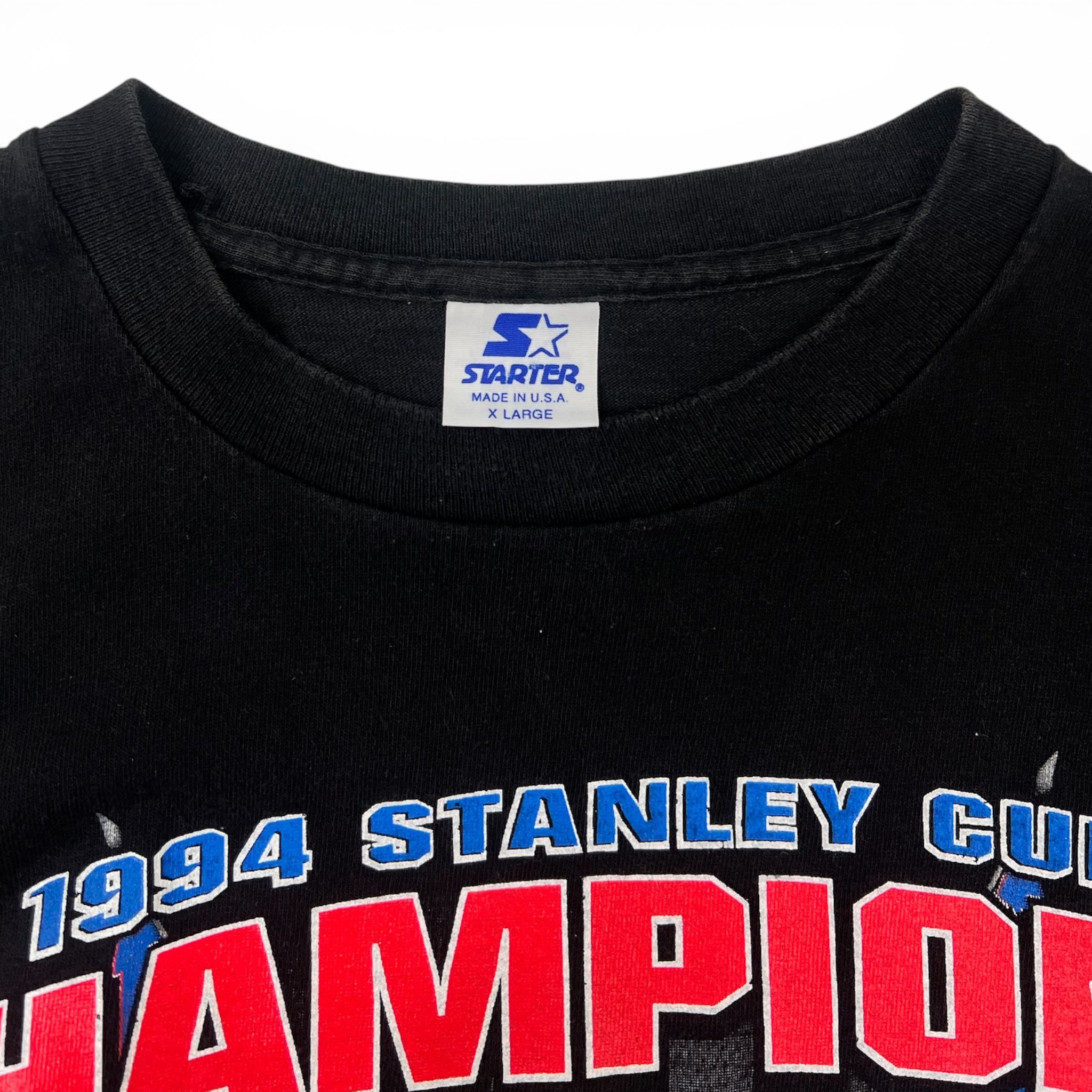 Vintage 1994 Starter New York Rangers Stanley Cup Champions T-Shirt Black