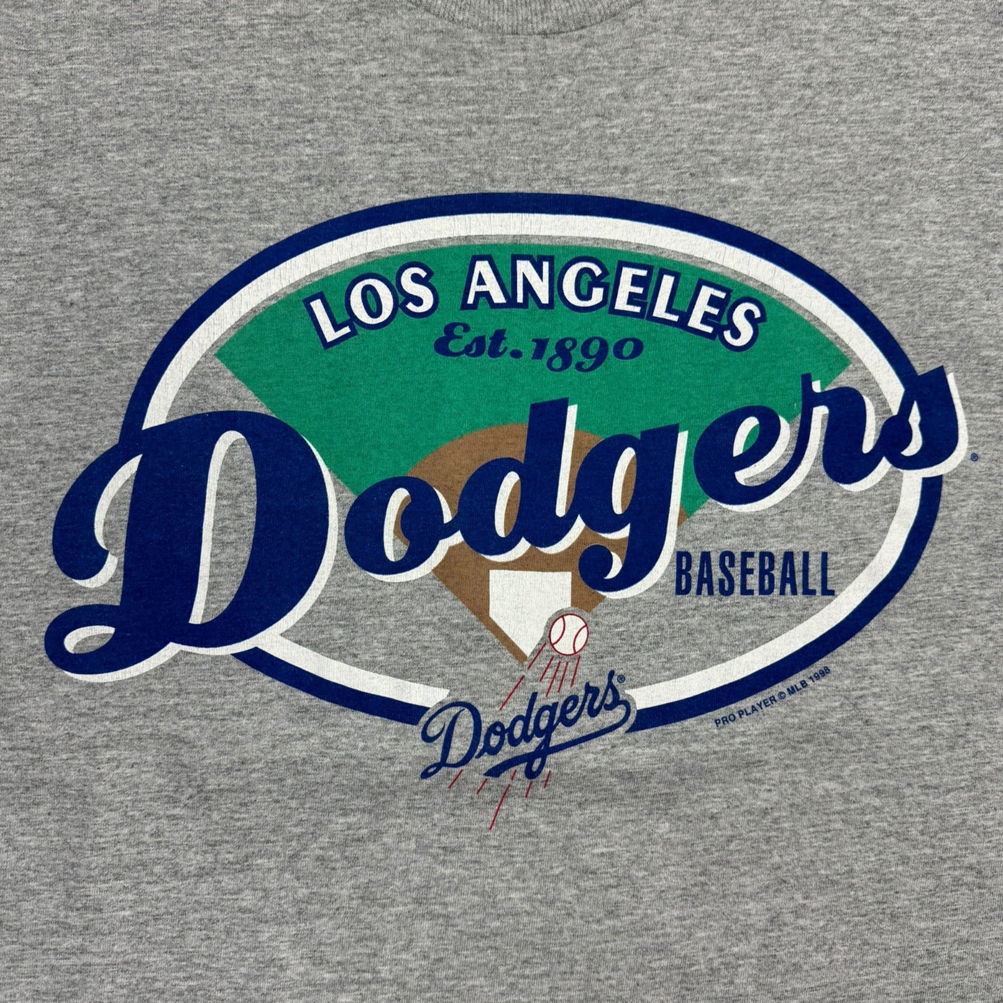 1998 LA Dodgers Baseball Diamond T-Shirt Grey