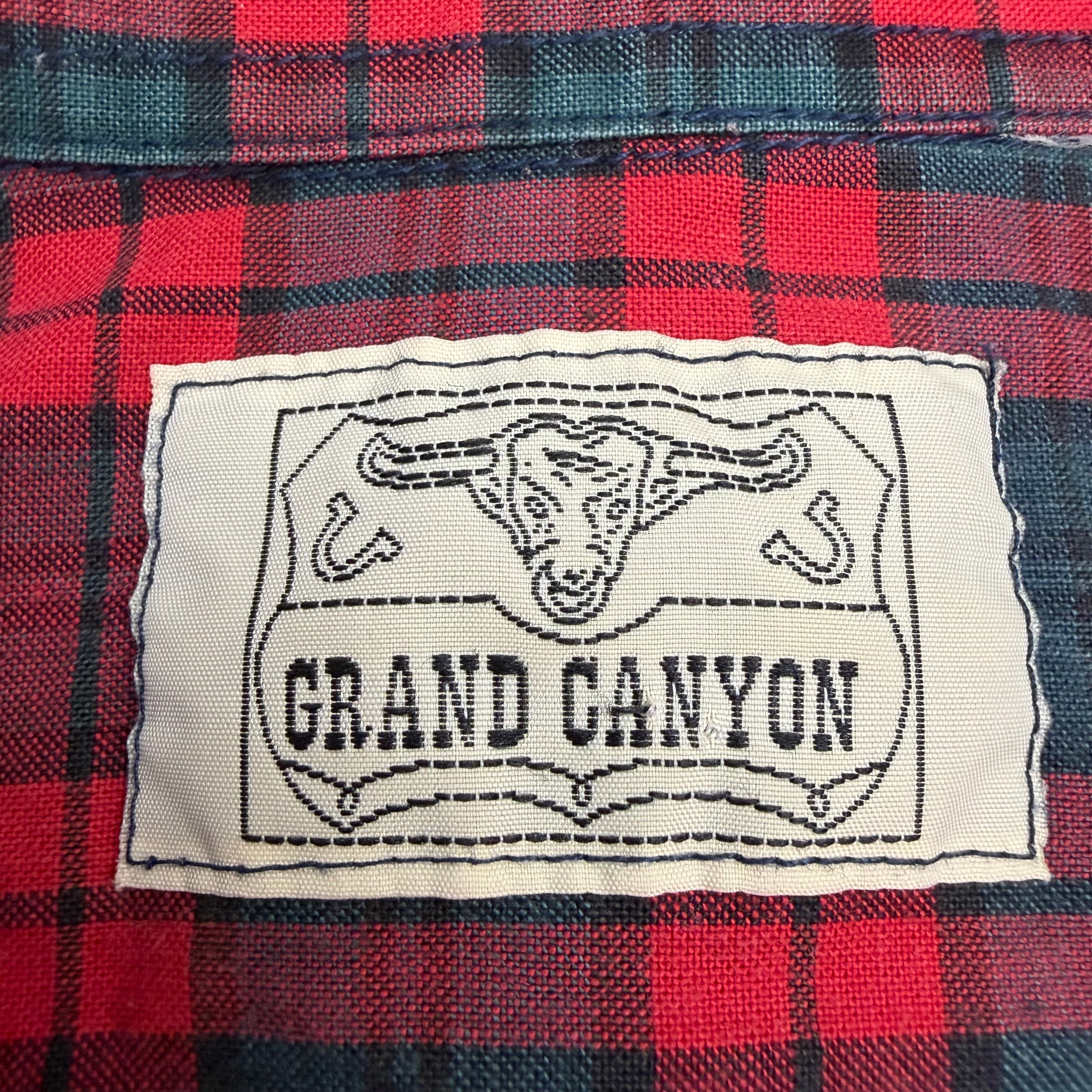 Vintage Grand Canyon Plaid Snap Button Flannel Shirt Red/Green