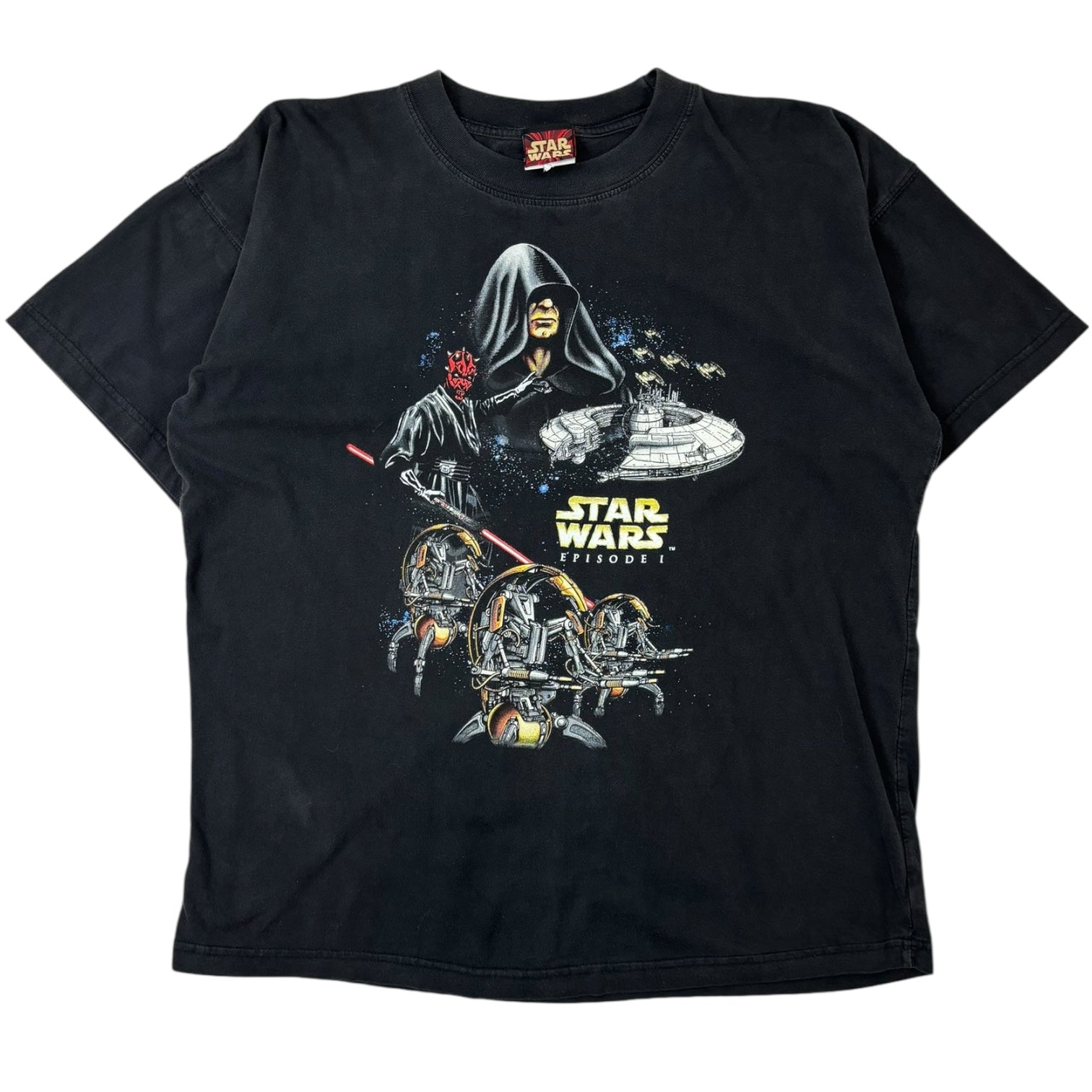 Vintage Star Wars Episode 1 The Phantom Menace T-Shirt Black