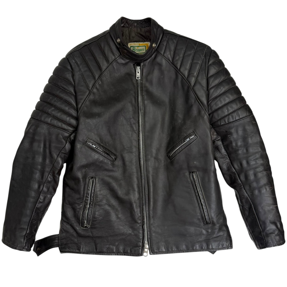 Vintage Brimaco Leather Motorcycle Jacket Black
