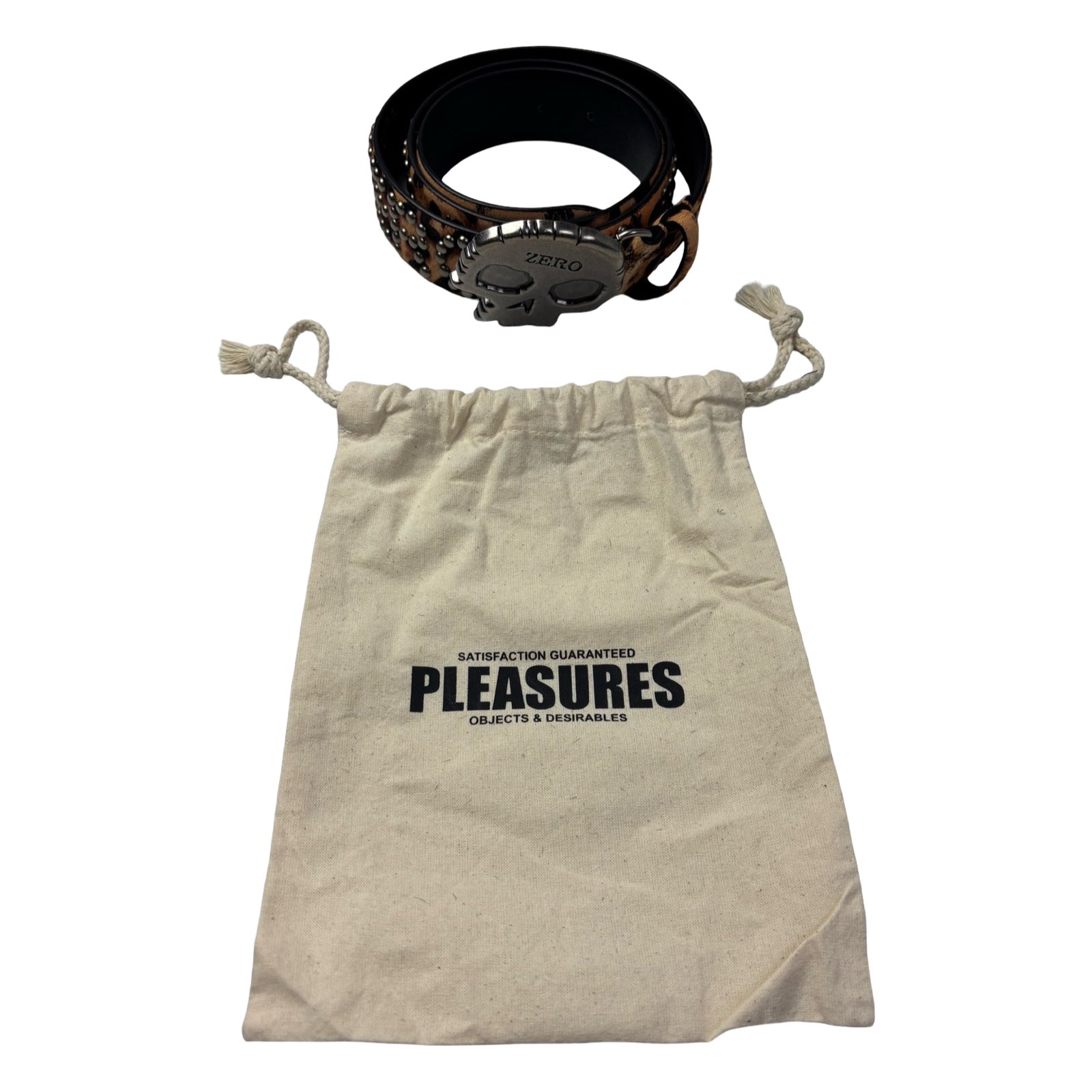 Pleasure Silverstone Skull Leopard Studded Belt