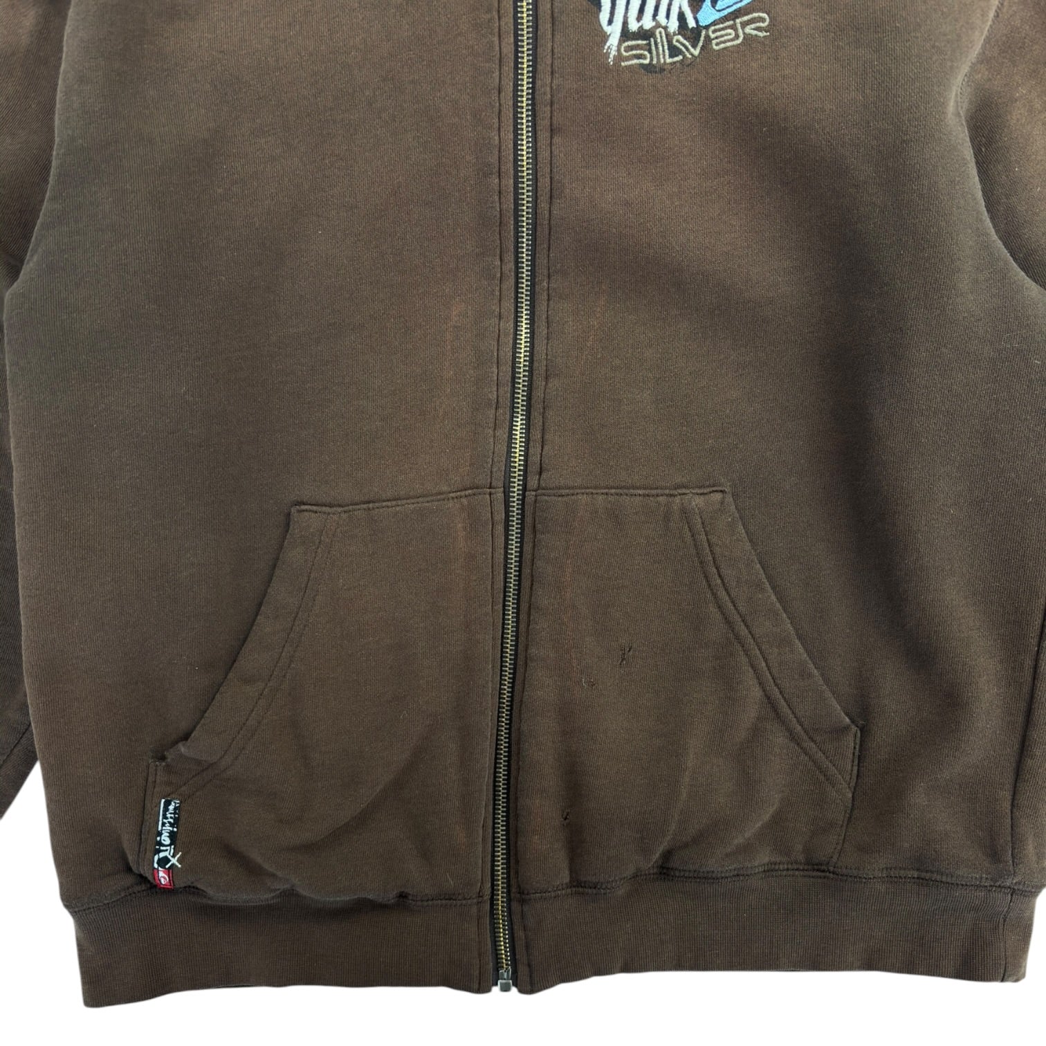 (W) Y2K Quiksilver Zip Up Hoodie Brown