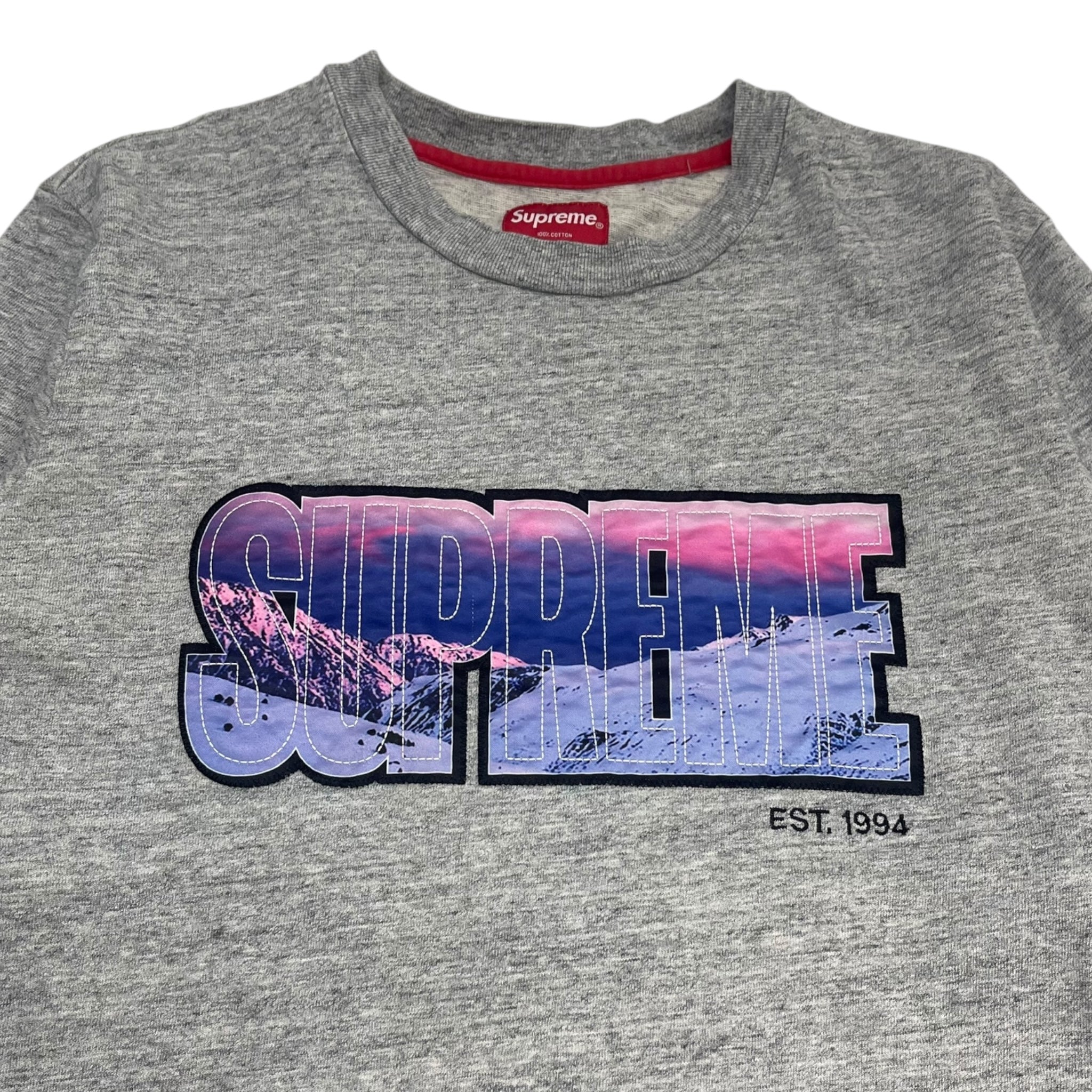 Supreme Mountain Logo L/S Tee Grey