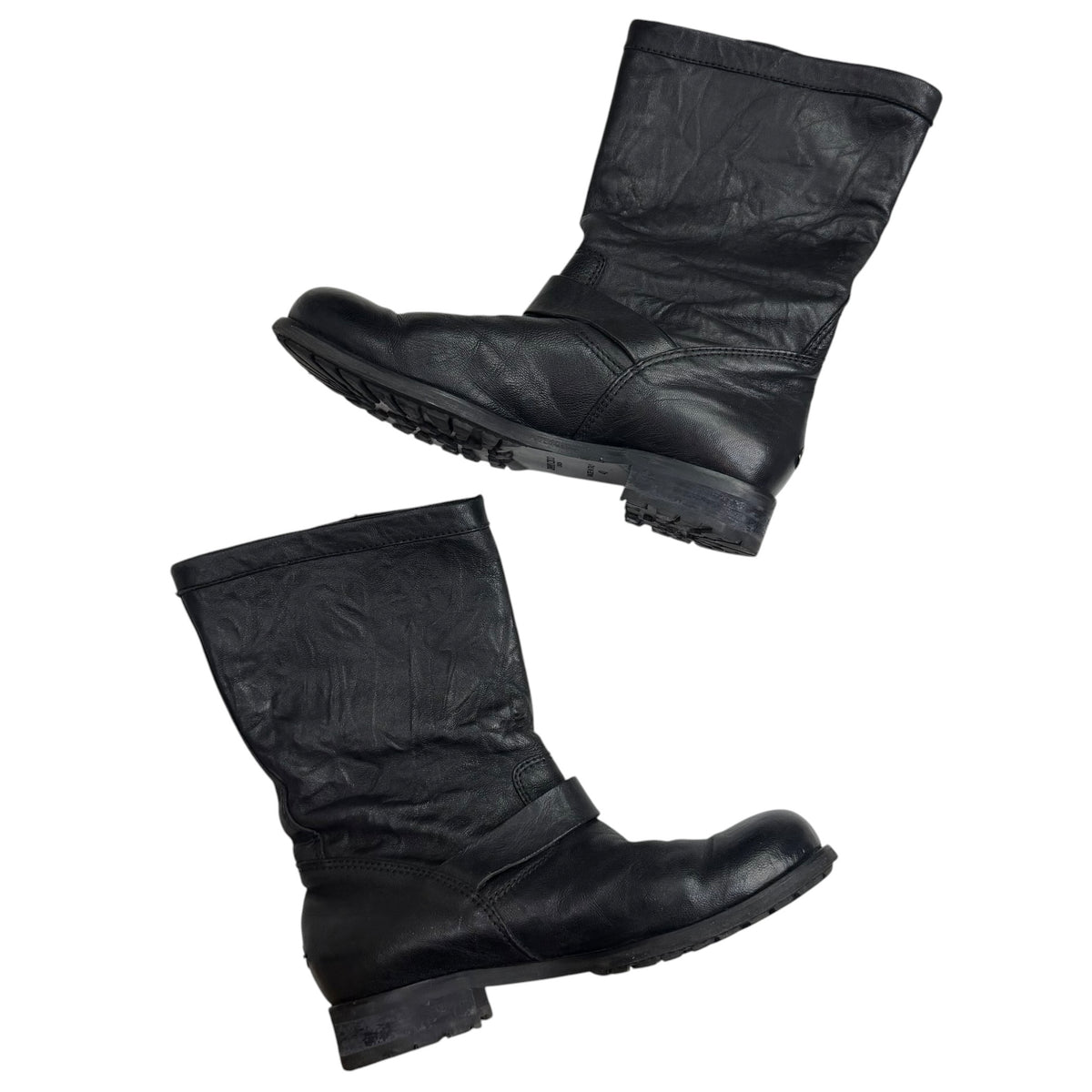 (W) Jimmy Choo Biker Mid Leather Ankle Boot Black (Used)