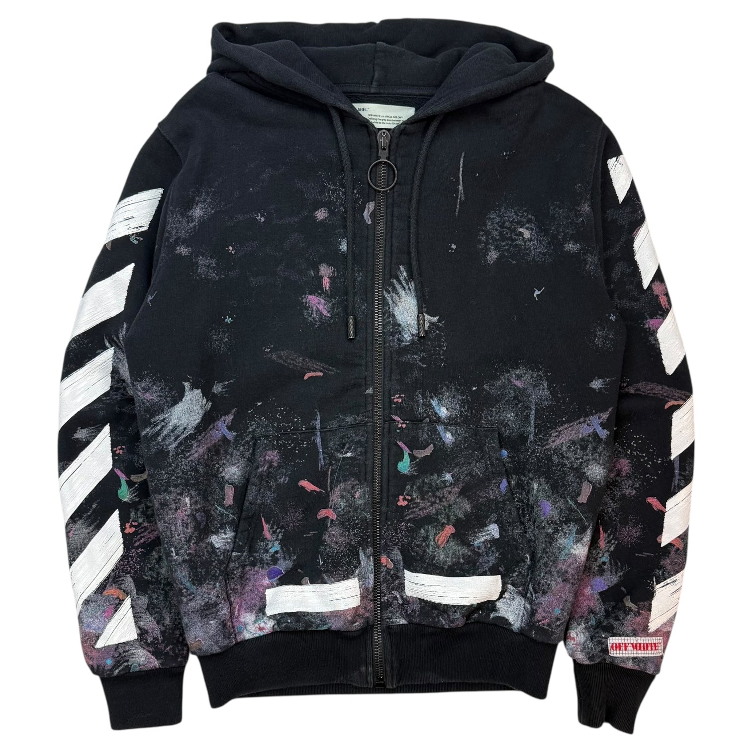 Off-White Galaxy Brushed Zip Up Hoodie Black