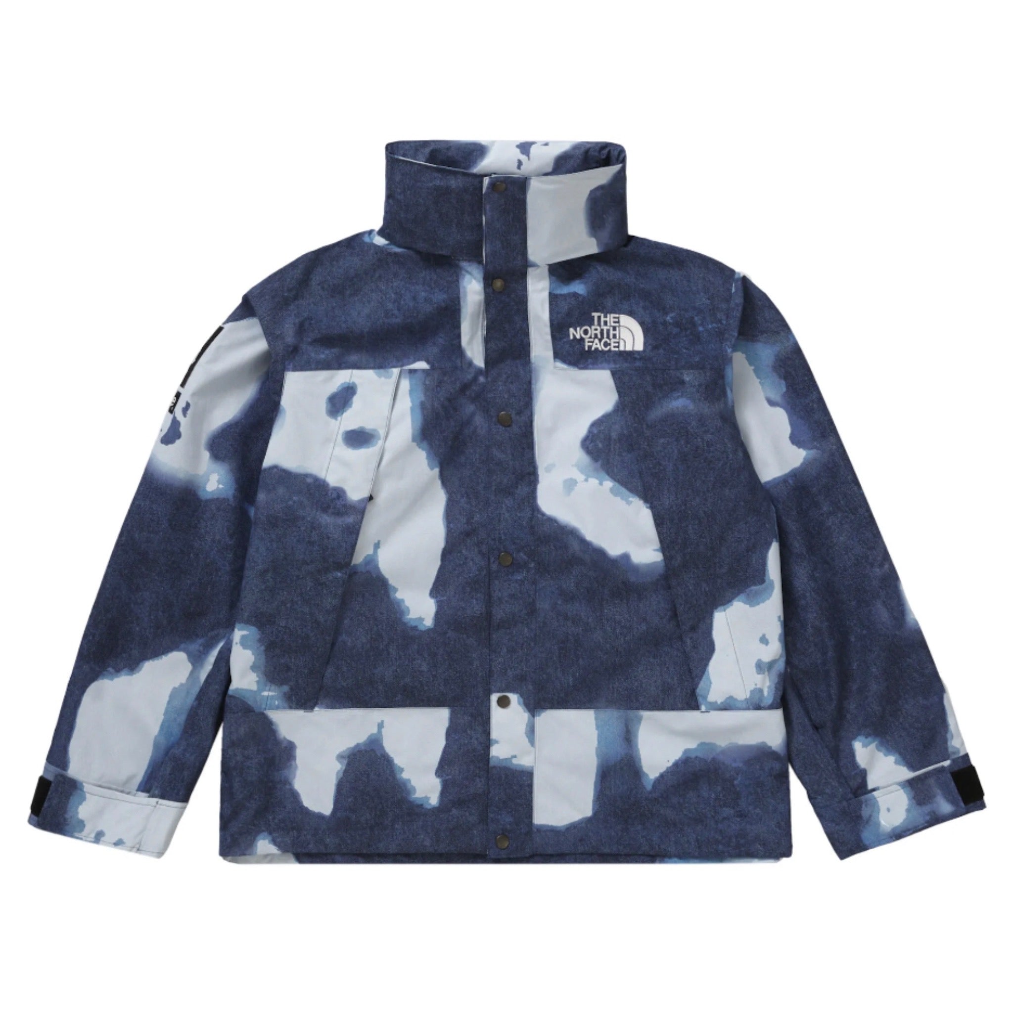 Supreme x The North Face Bleached Denim Print Mountain Jacket - Indigo Denim Jacket