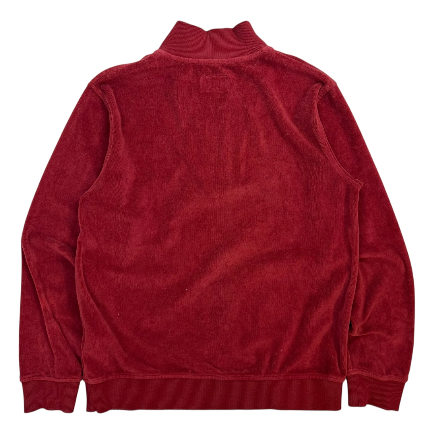Stussy Velour L/S Mock Zip Jacket Red